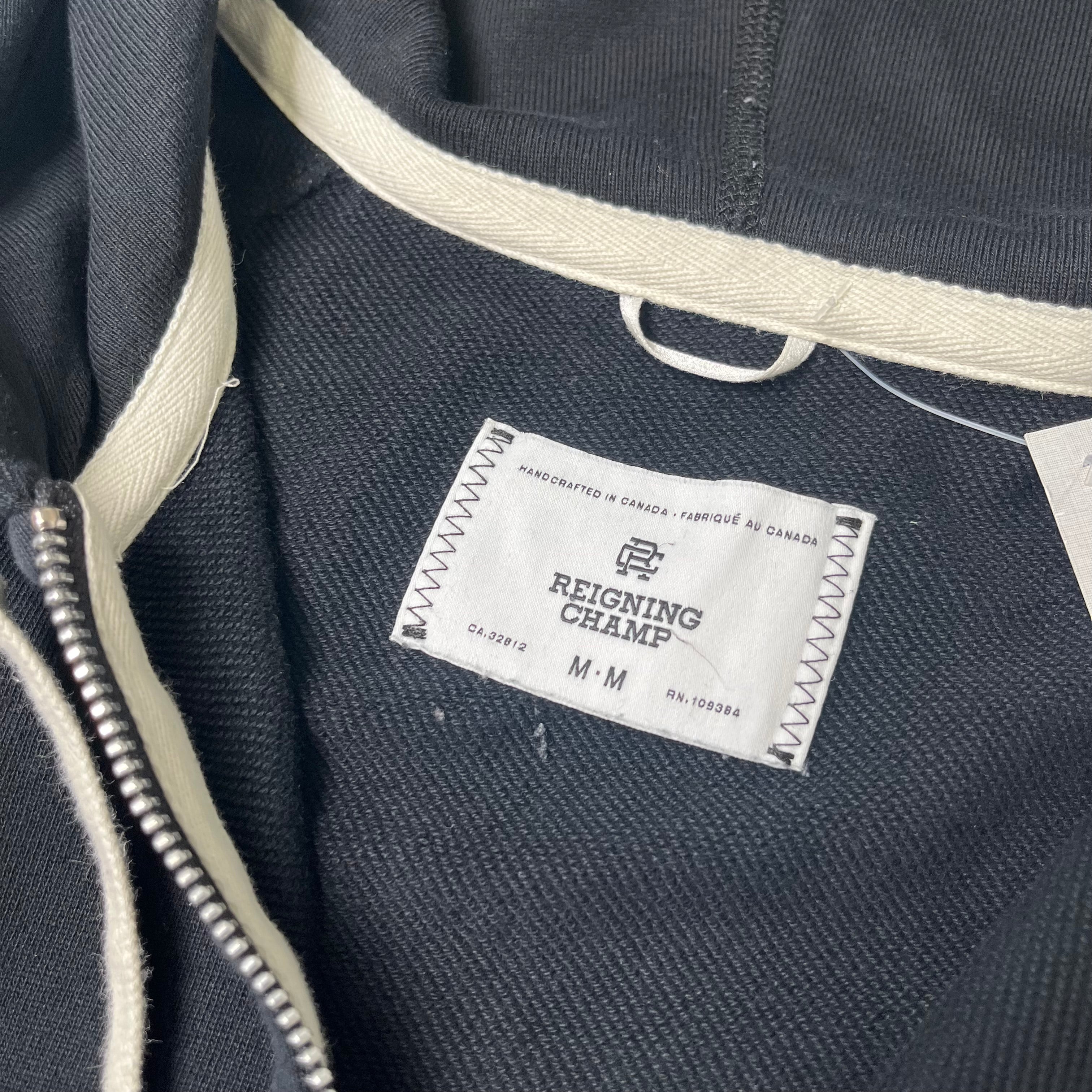 Reigning Champ Blank Zip Hoodie M