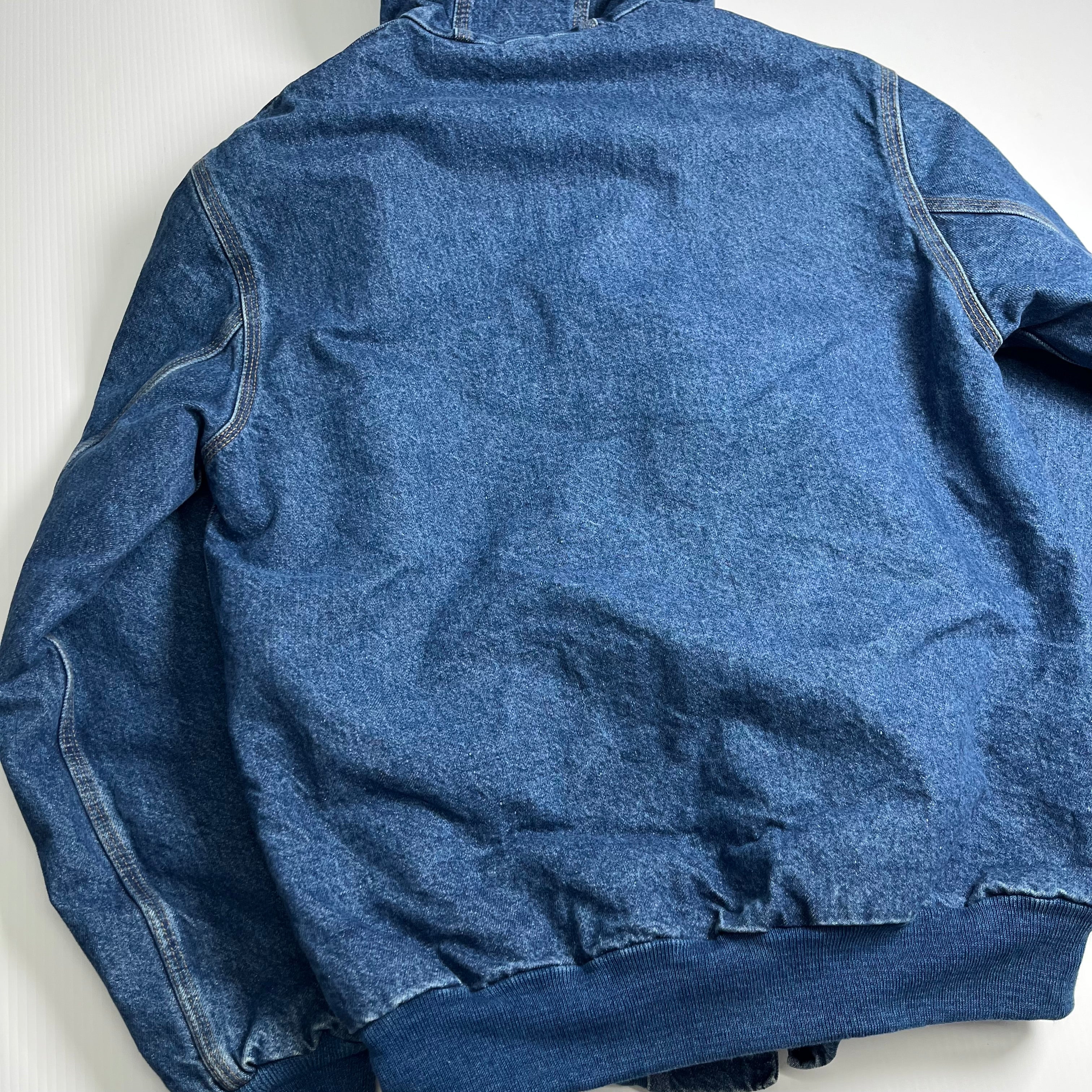 Vintage Carhartt J139 DST Blanket Lined Denim Hooded Jacket M