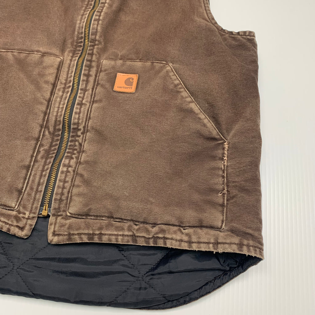 Carhartt Faded Brown Denim Vest M