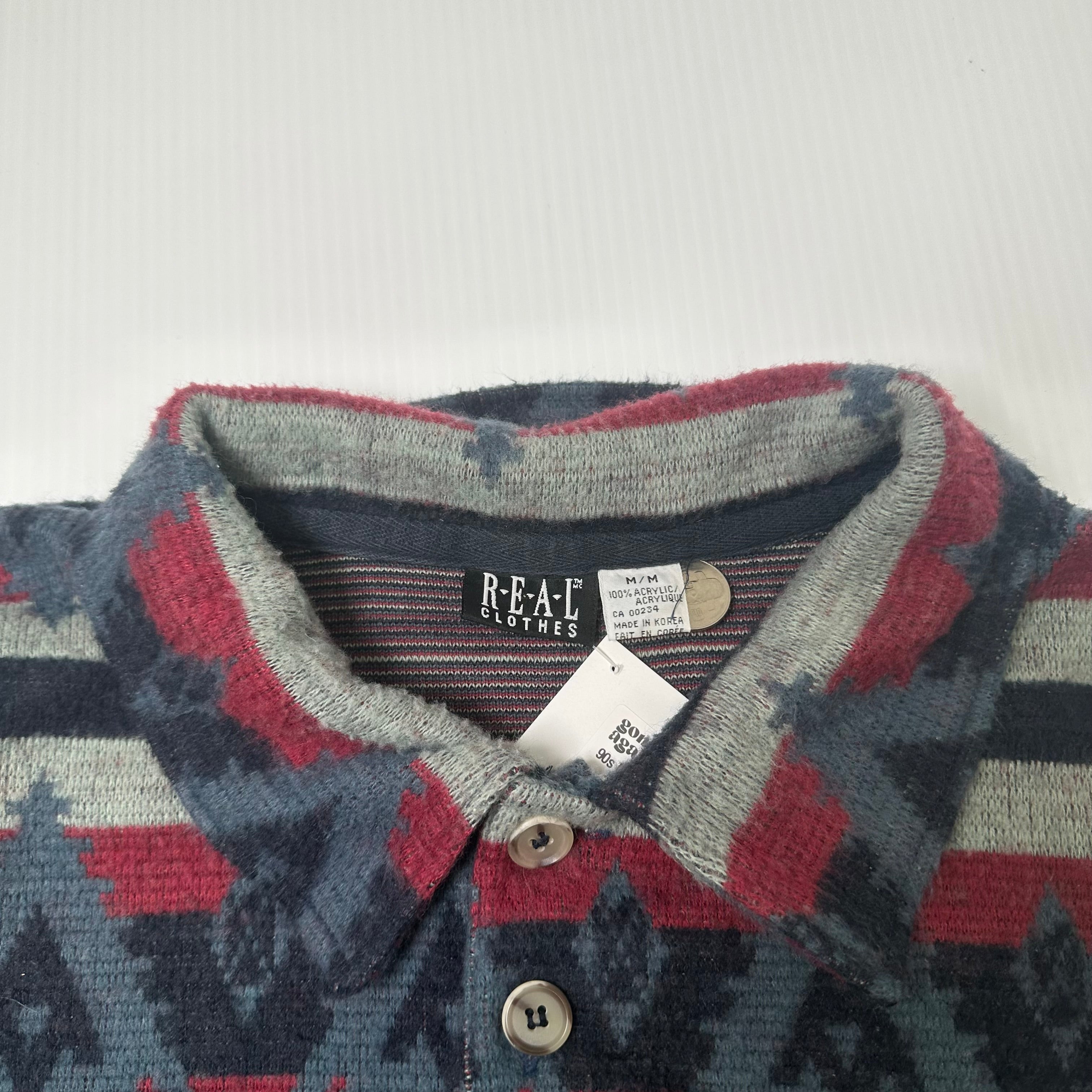 Vintage Real Clothes Pattern Henley M