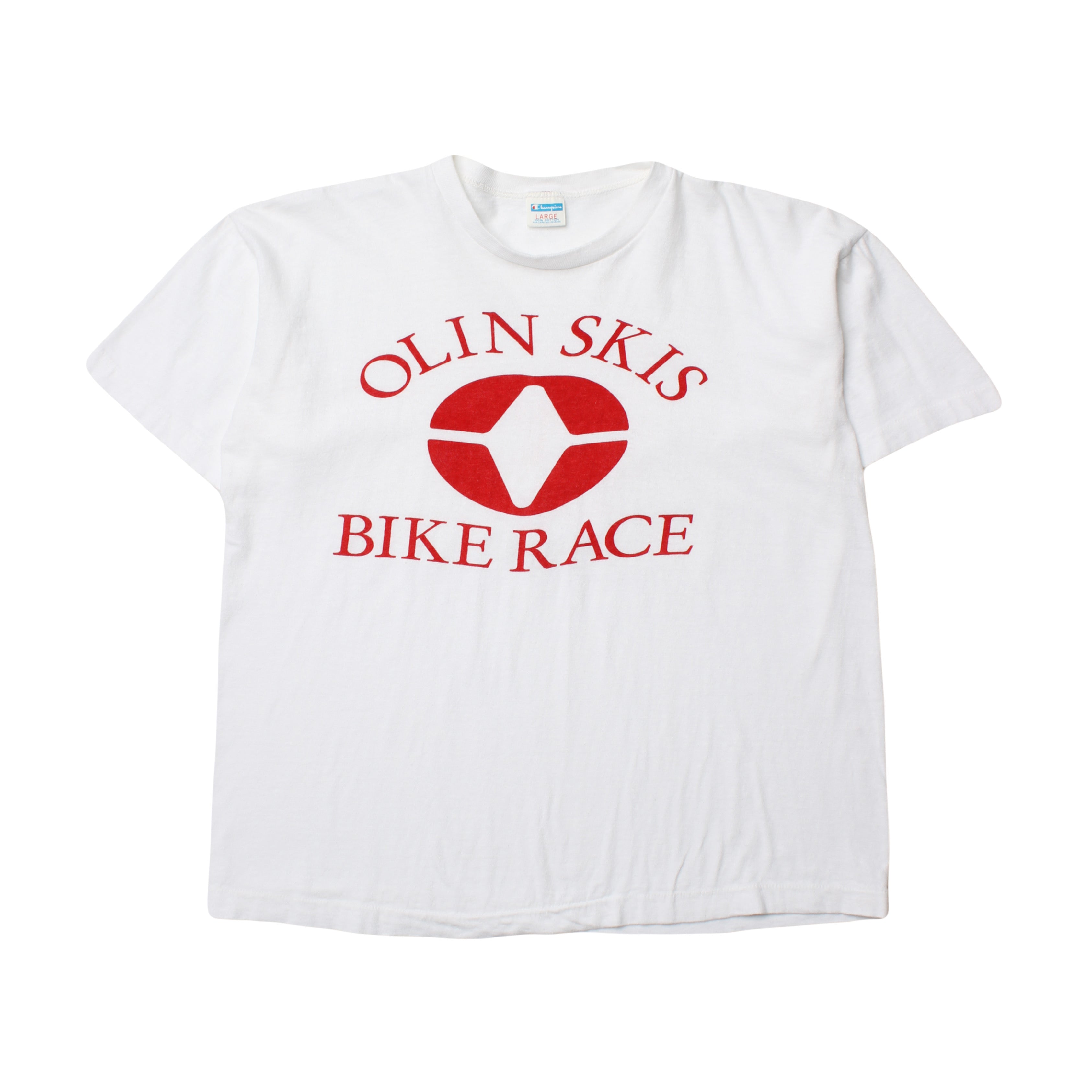 70s Champion Olin Skis Bike Race Tee L