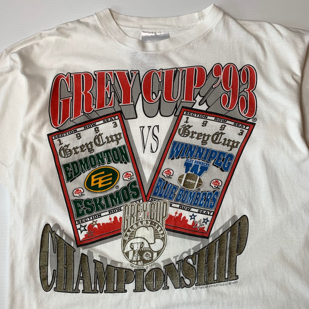 1993 CFL Grey Cup Winnipeg vs. Edmonton Football Tee XL