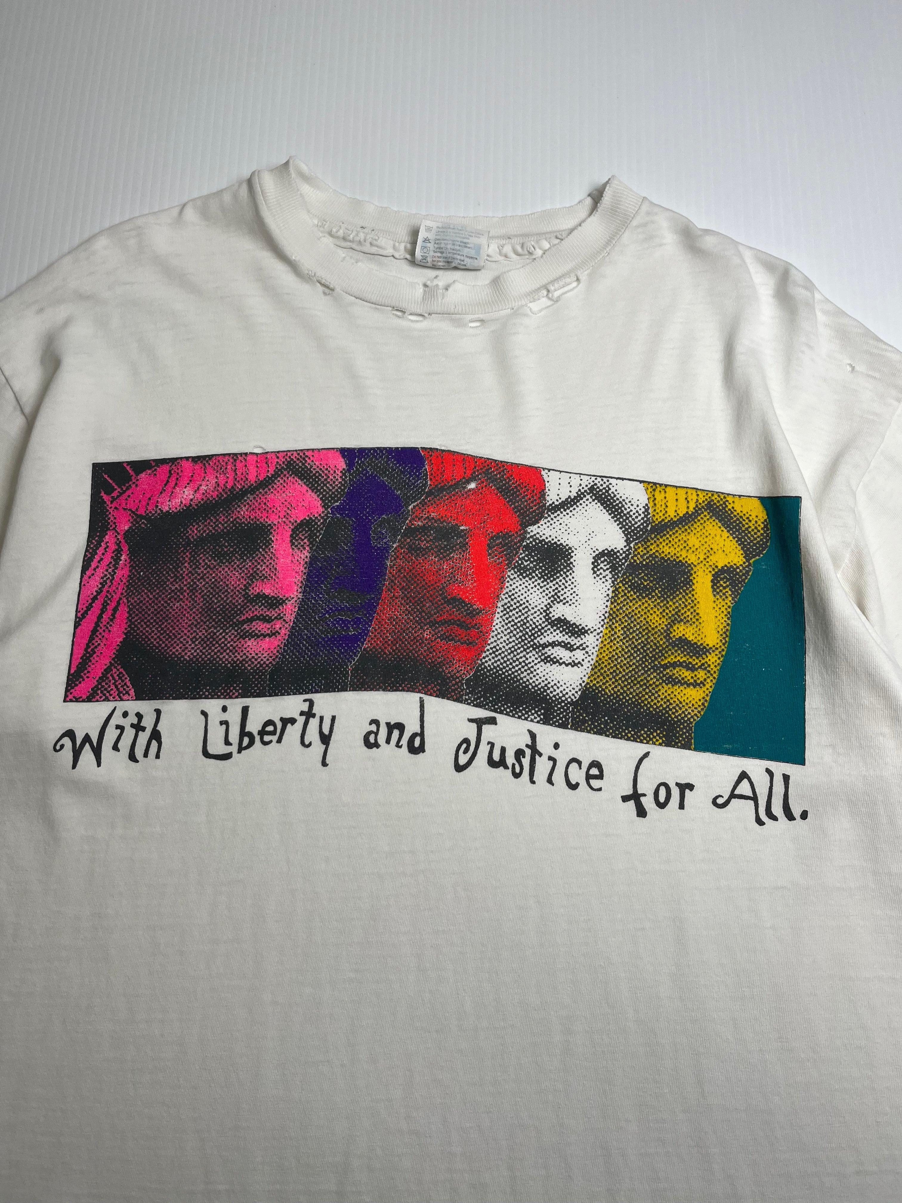 90s With Liberty And Justice For All Art Tee L