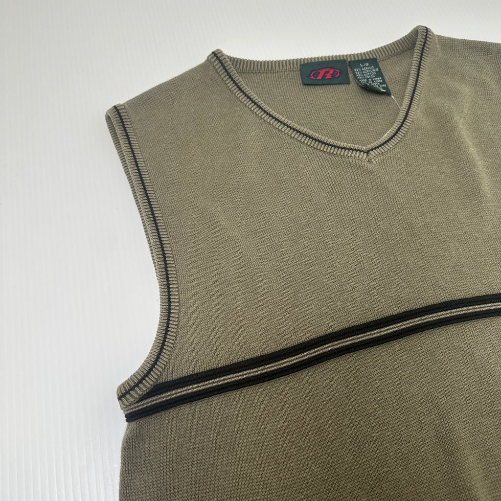 Y2K R2 Stripe Sweater Vest L