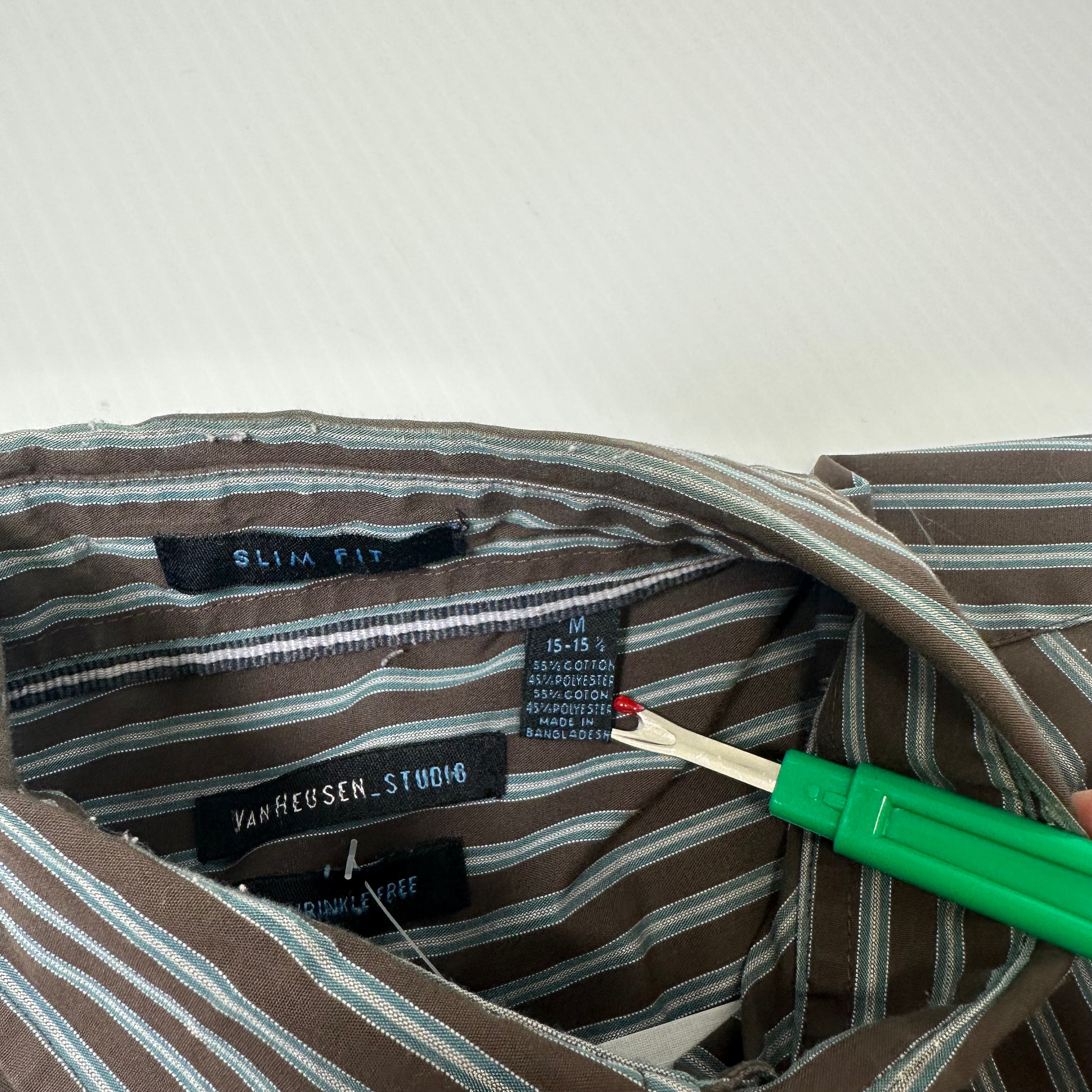 Van Heusen Studio Striped Short Sleeve Button Up Shirt M