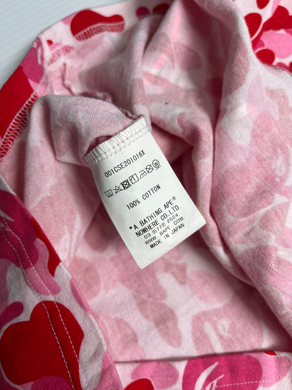 A Bathing Ape Pink Camo Shark Tee L