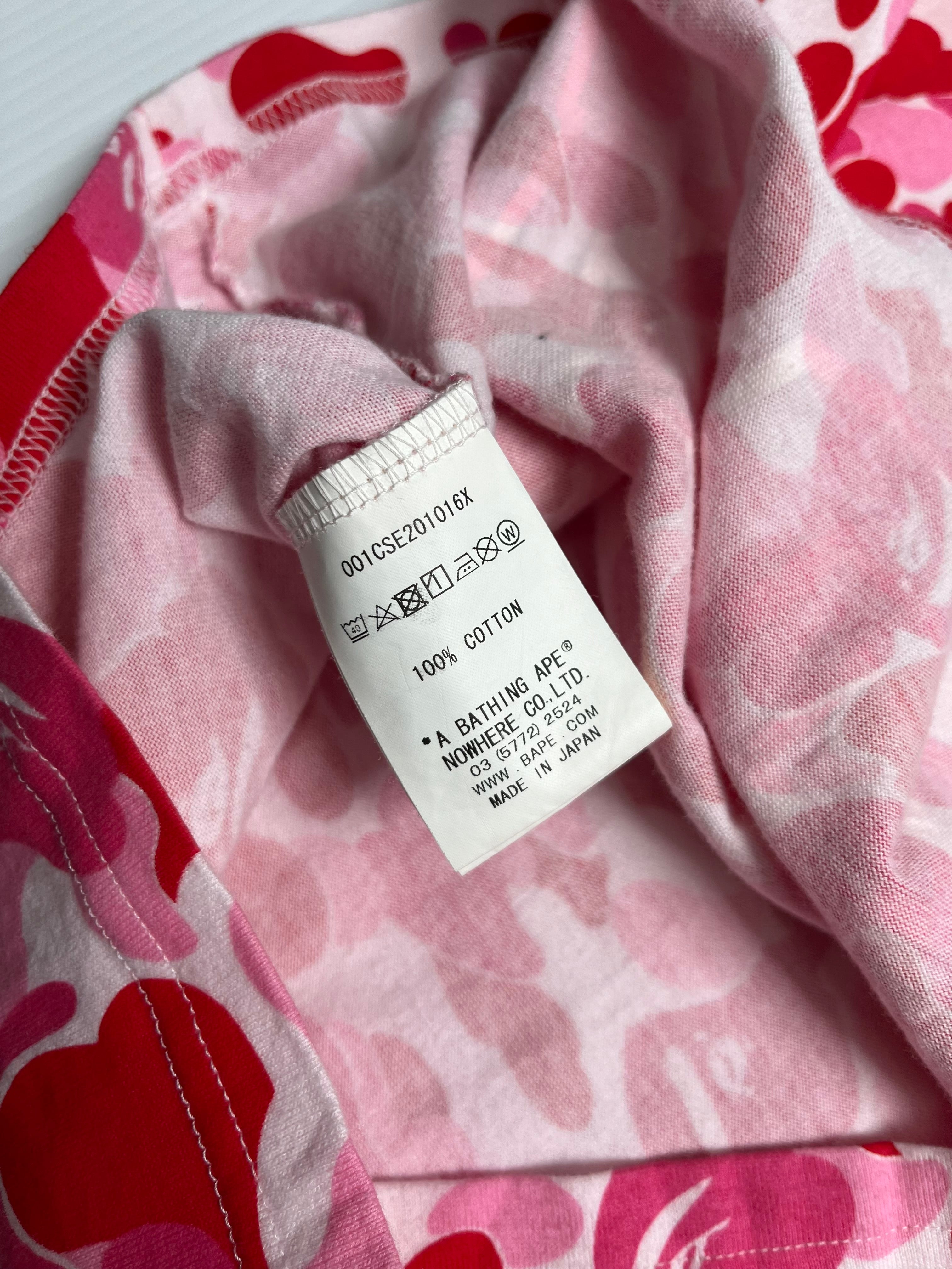 A Bathing Ape Pink Camo Shark Tee L