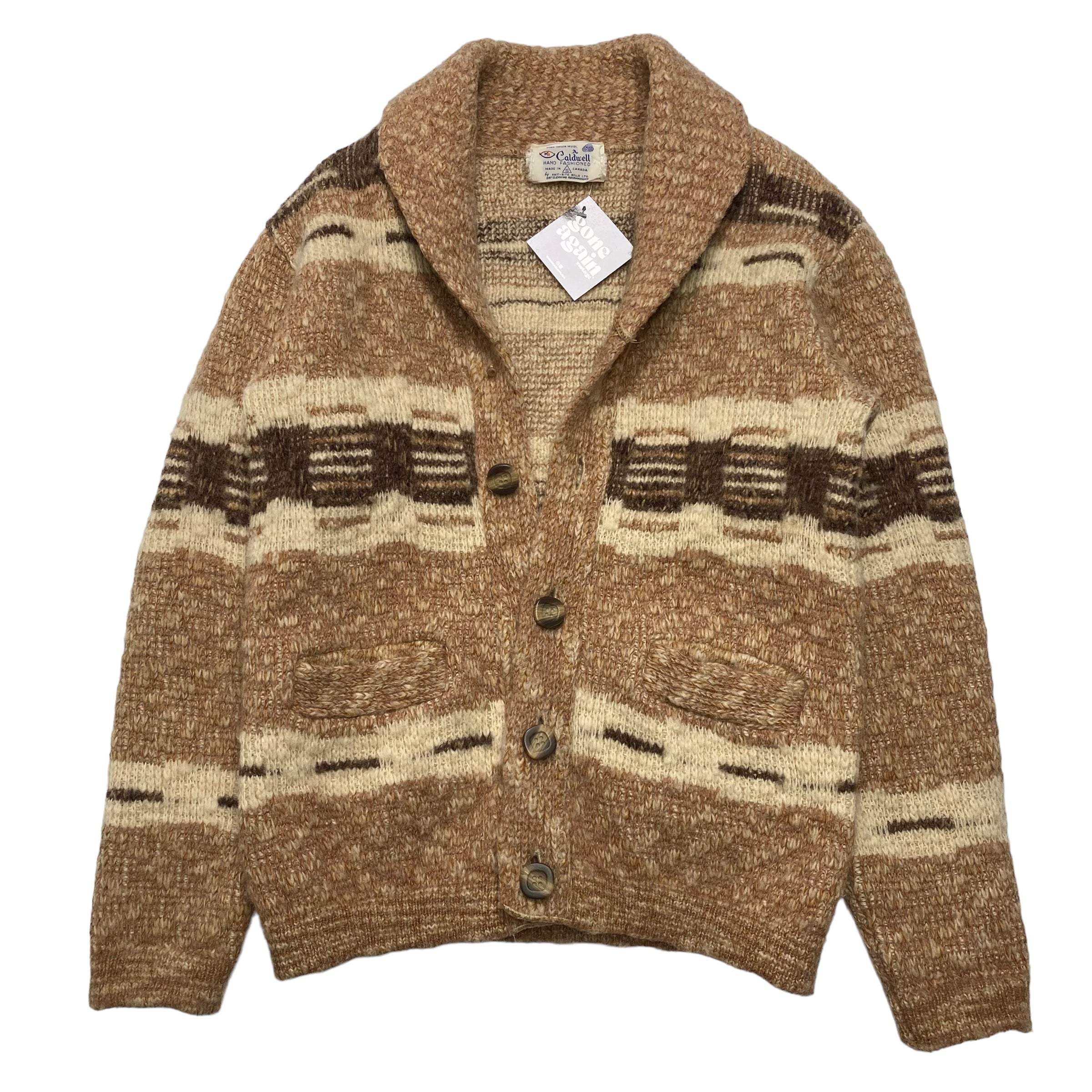 70’s Caldwell Patterned Knit Cardigan S