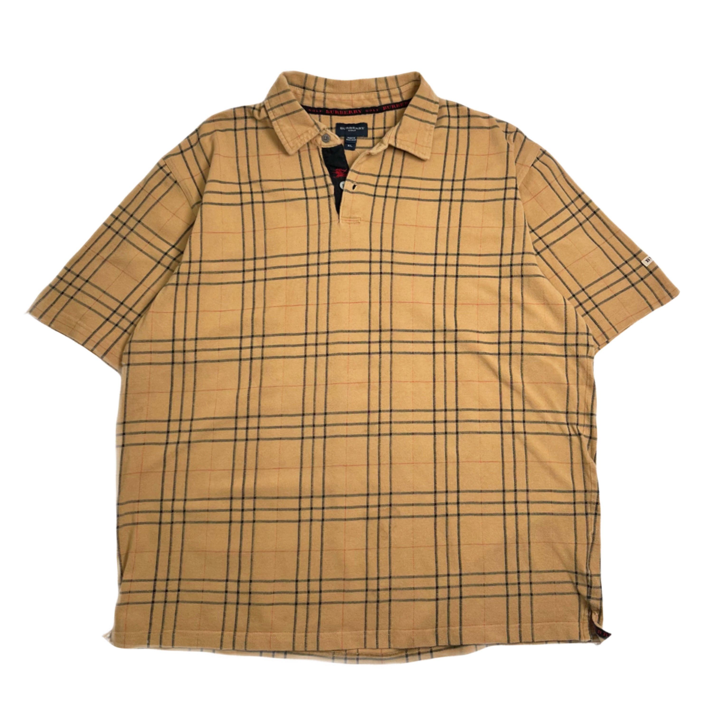 Vintage Burberry Golf Pattern Polo Shirt XL