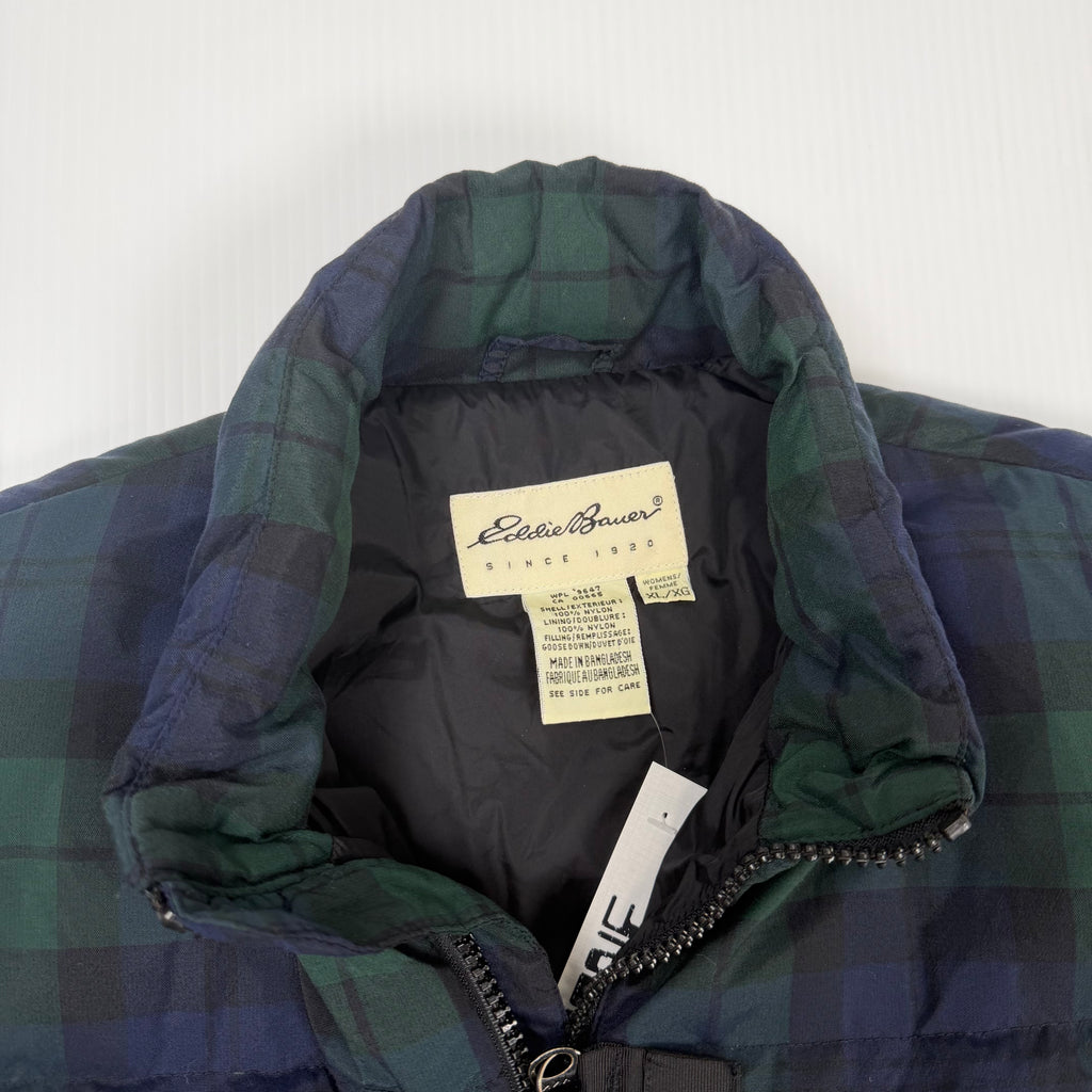 Eddie Bauer Plaid Puffer Vest Women's XL
