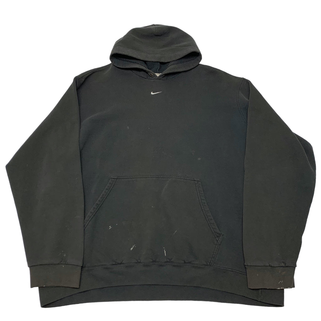 Y2K Black Nike Centre Swoosh Hoodie XXL