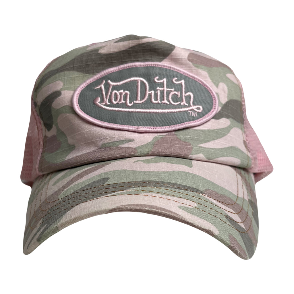 Y2K Von Dutch Camo Trucker Hat