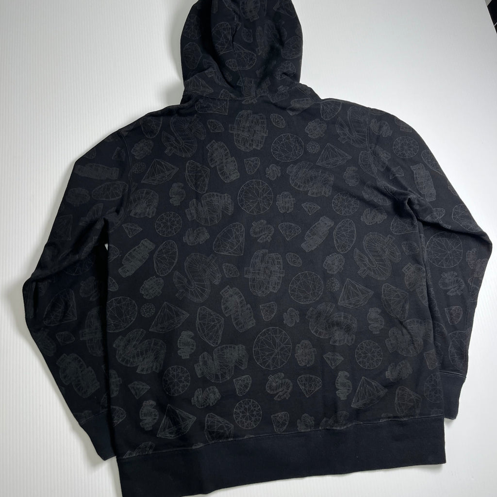 Ice Cream Diamond Pattern Zip Hoodie XL