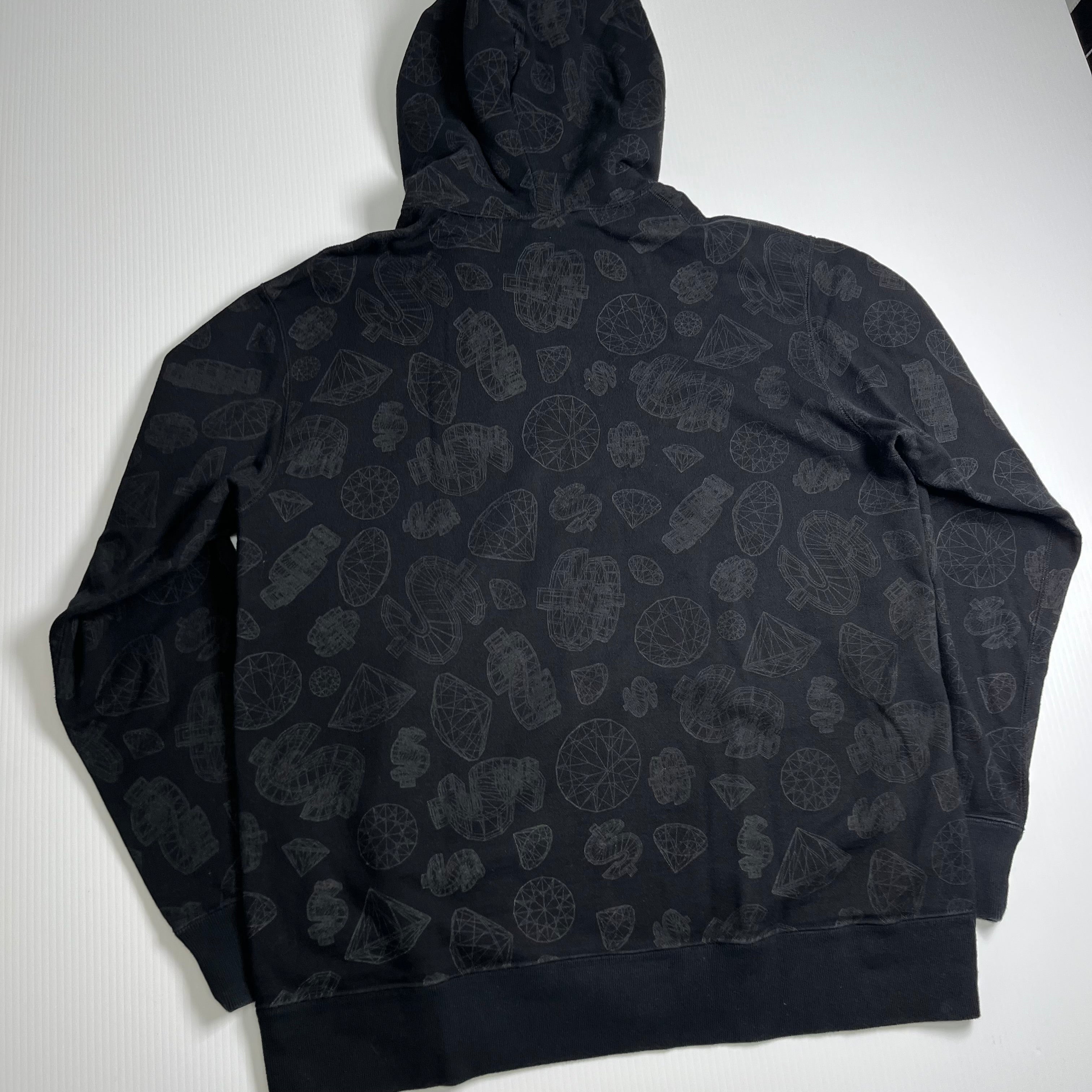Ice Cream Diamond Pattern Zip Hoodie XL