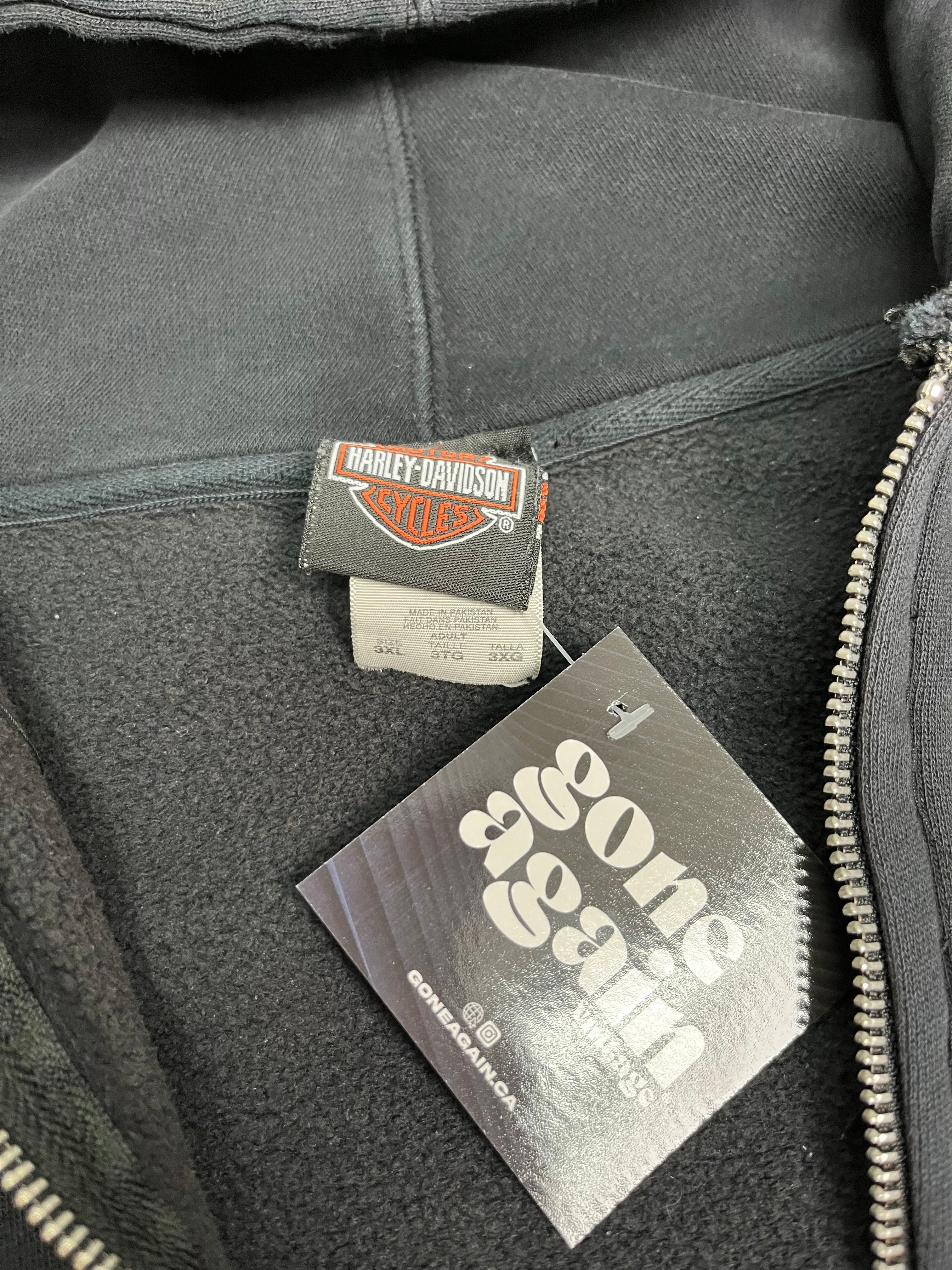 Harley Davidson Heritage Edmonton Distressed Zip Hoodie 3XL