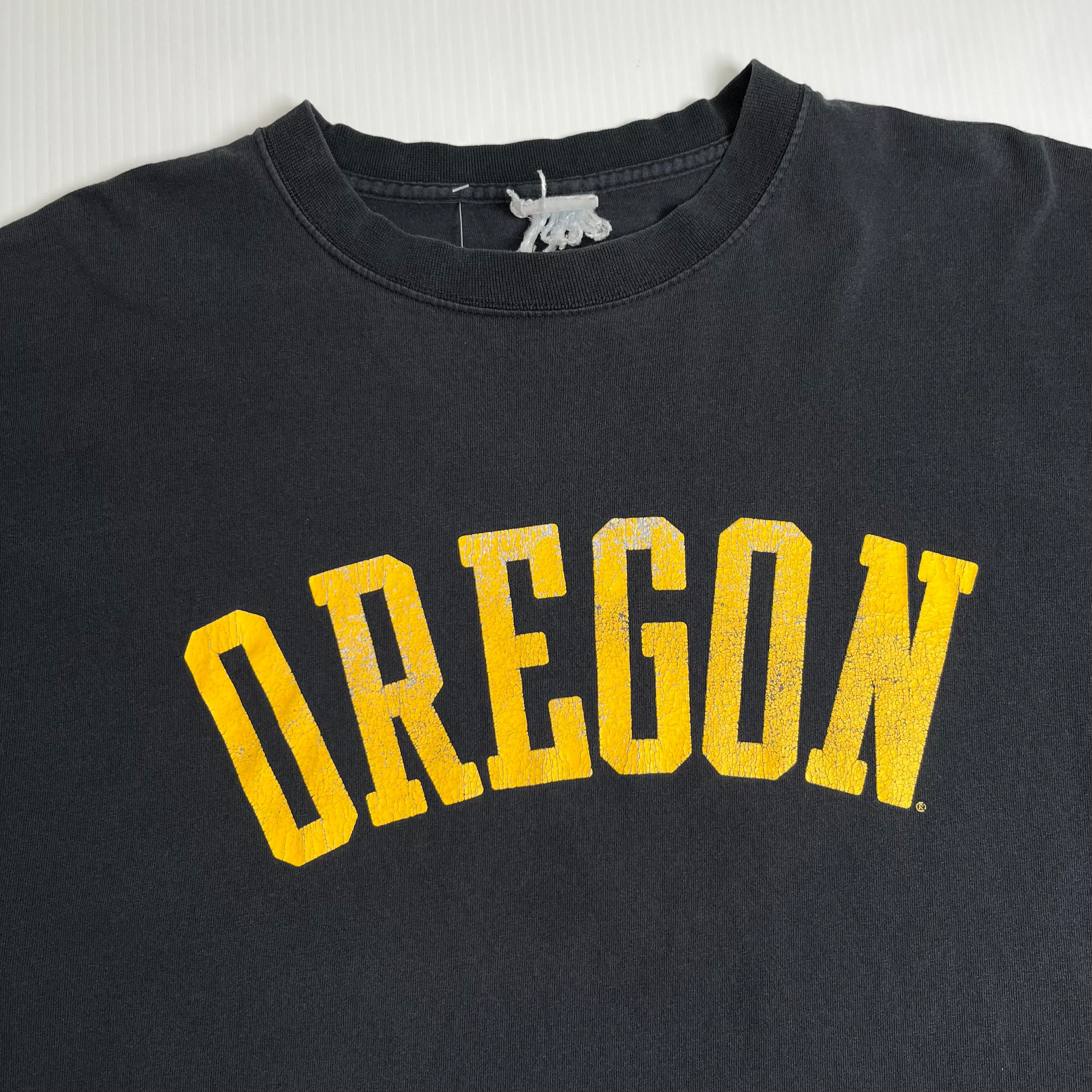 Vintage Oregon Text Logo Cropped Tee XXL