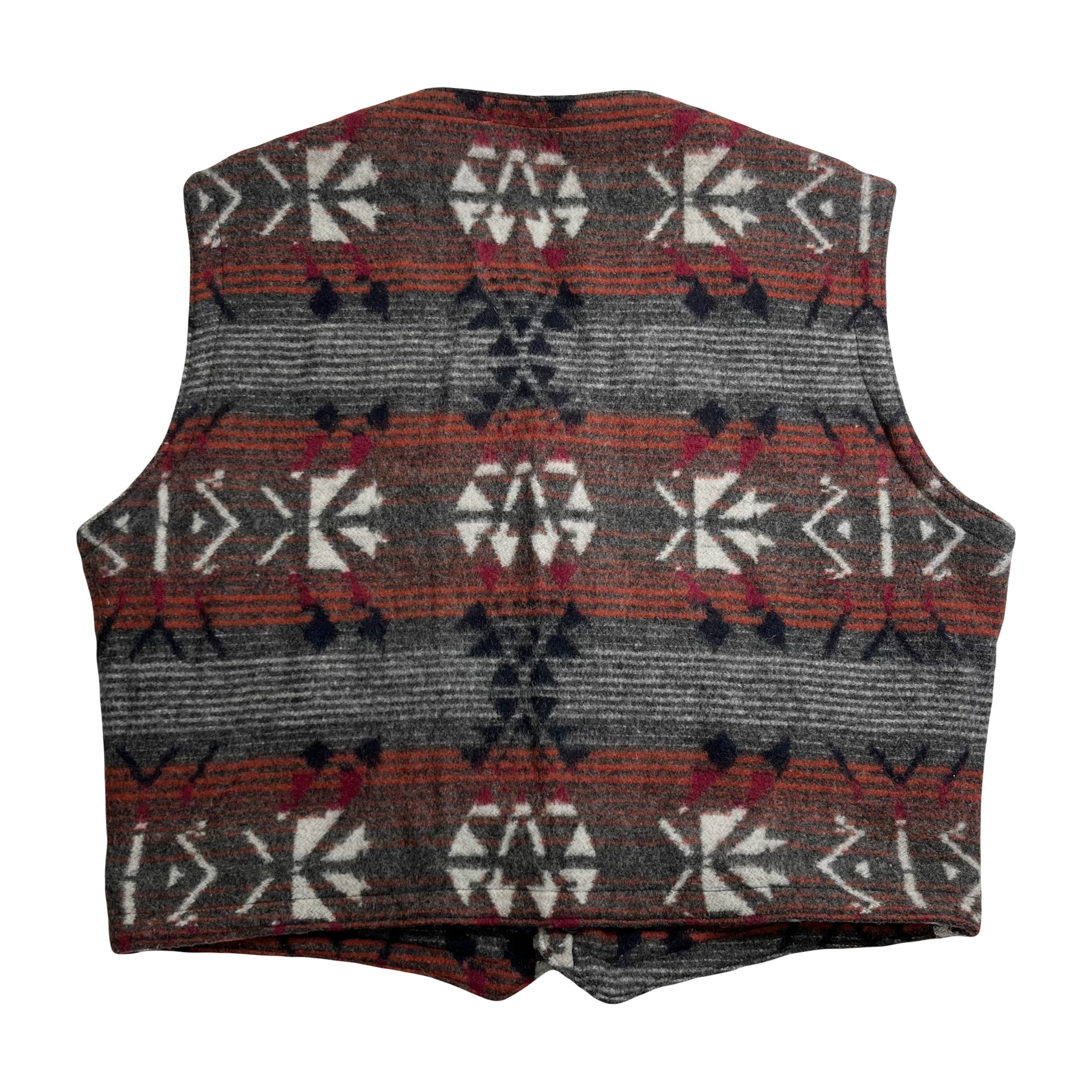 Vintage Point Zero Wool Blend Pattern Vest L