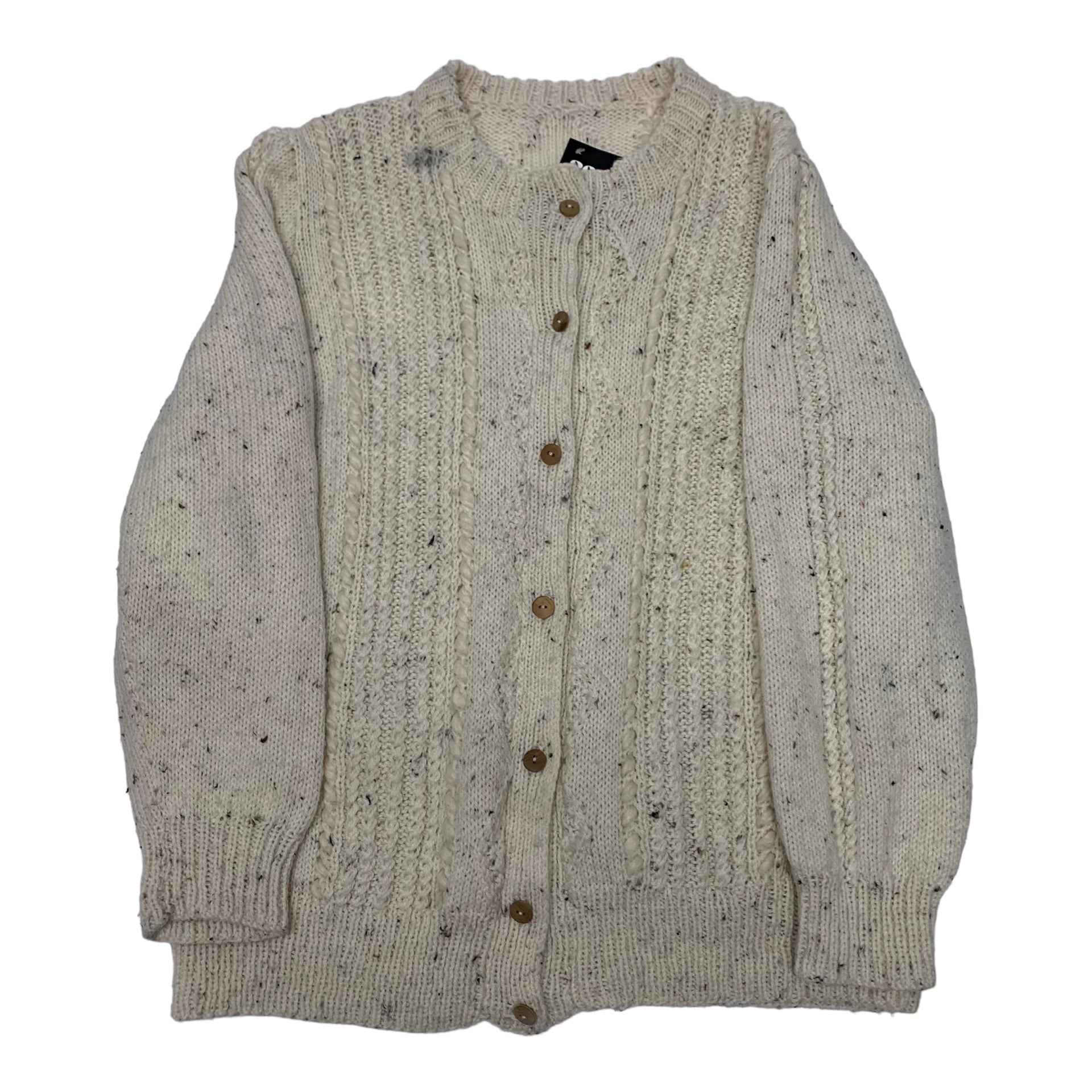 Vintage Flecked Cable Knit Sweater M