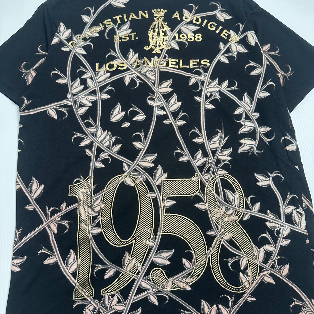 Y2K Christian Audigier 1958 AOP Tee L