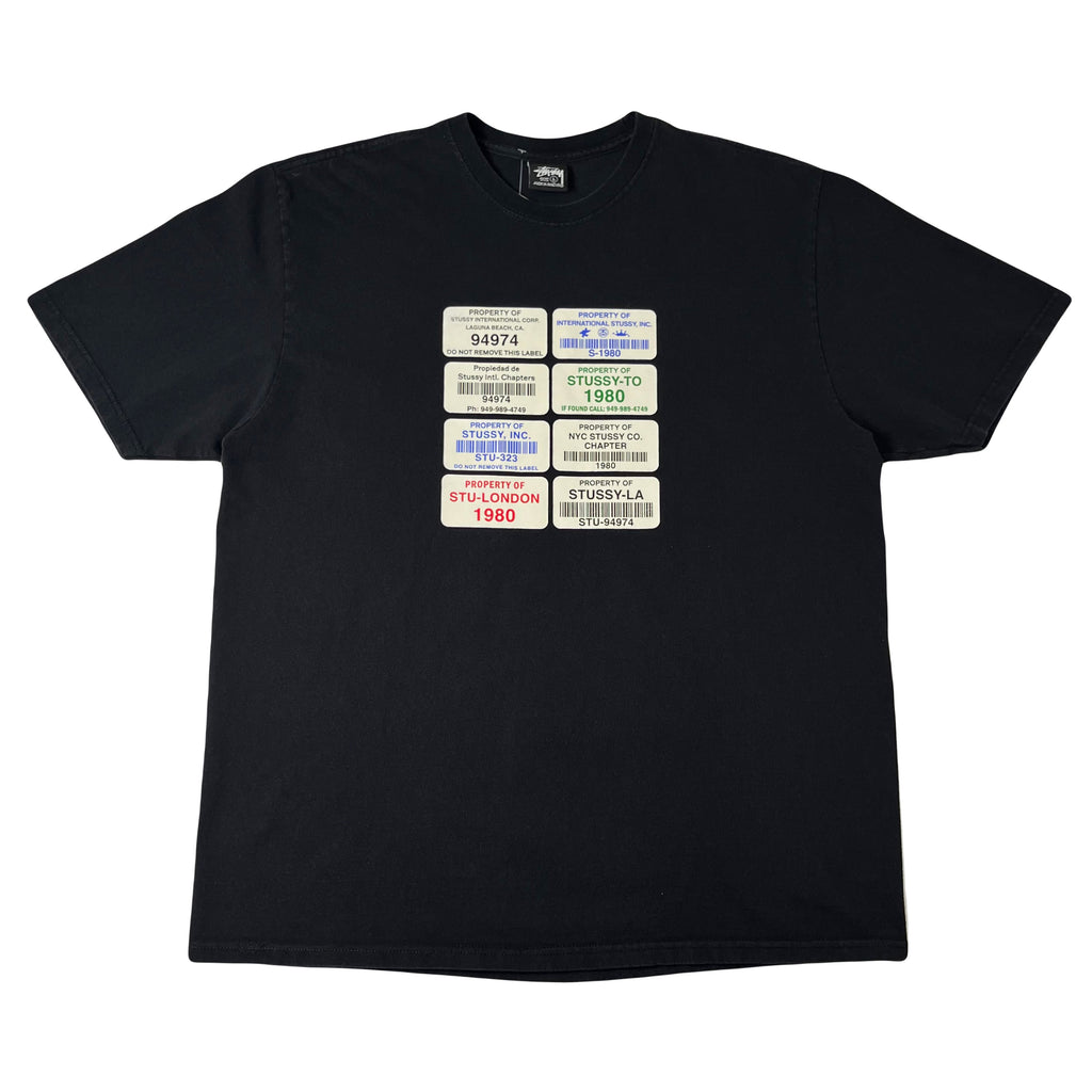 Stussy Sticker Barcodes Graphic Tee L