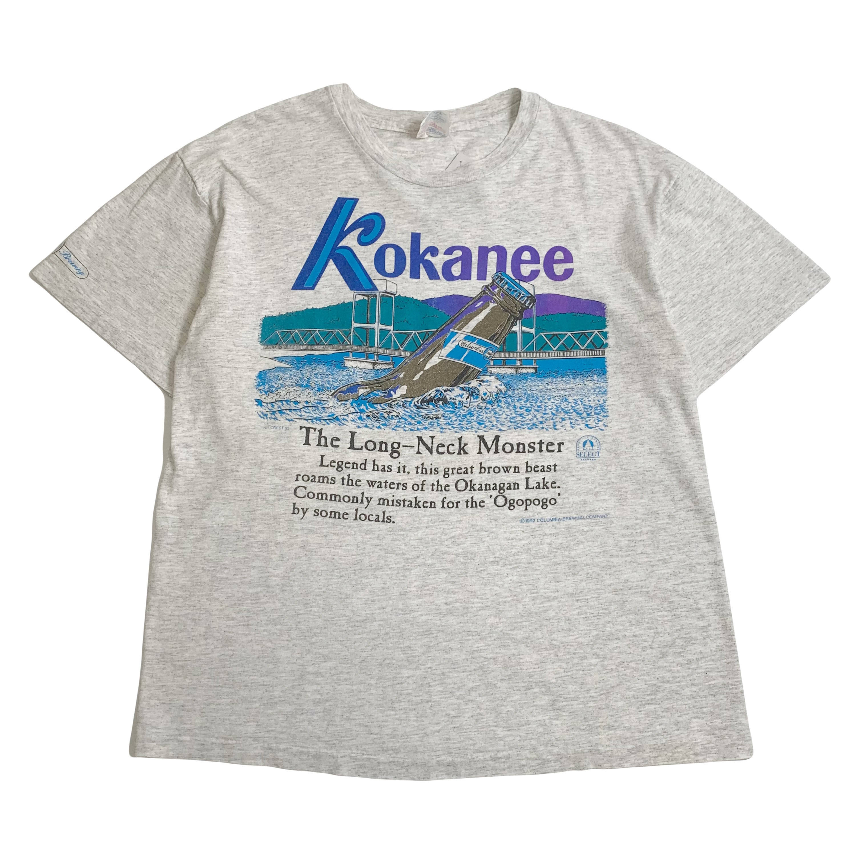 1992 Kokanee Beer Long-Neck Monster Okanagan Tee L