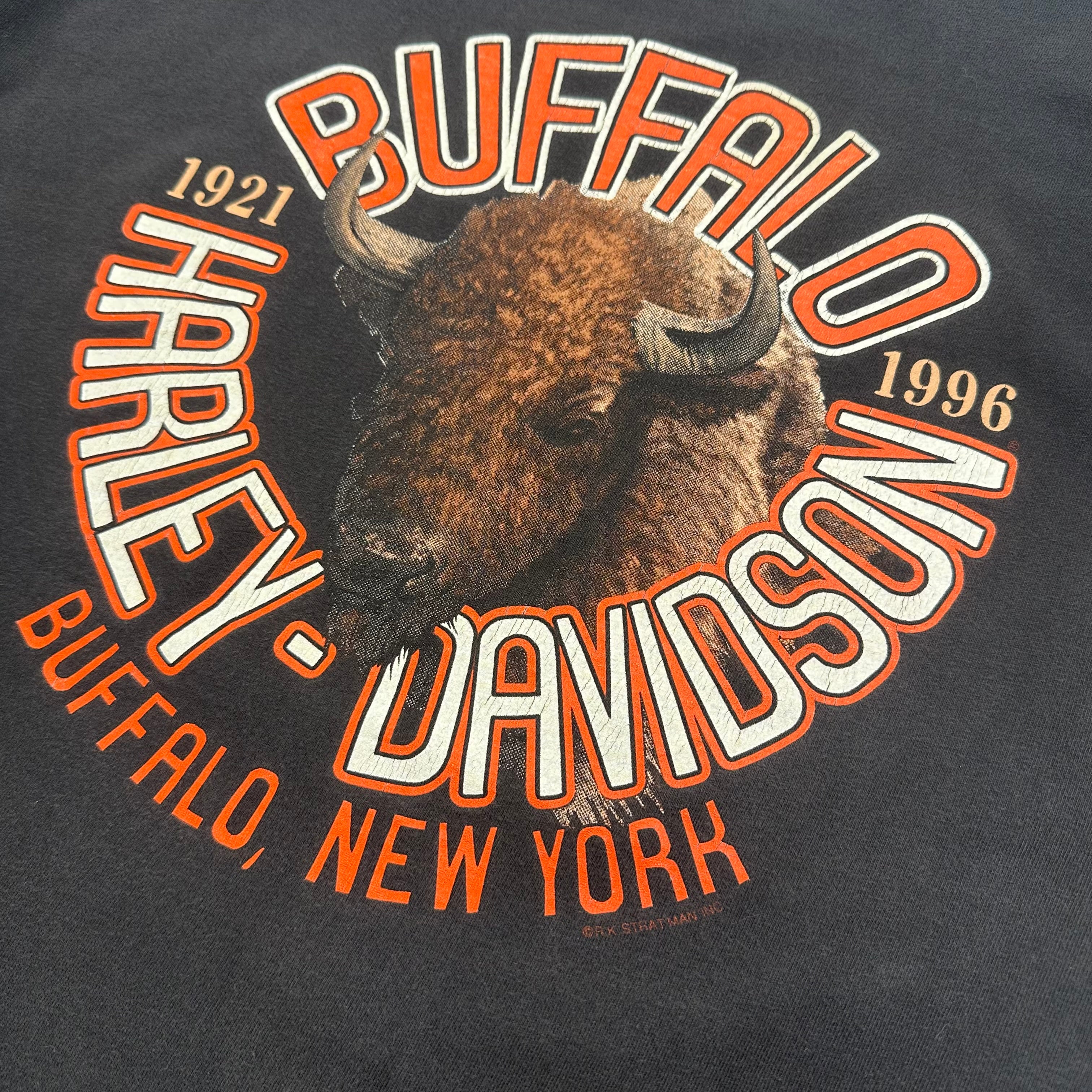 1996 Harley Davidson Buffalo New York Shield Logo Tee XL
