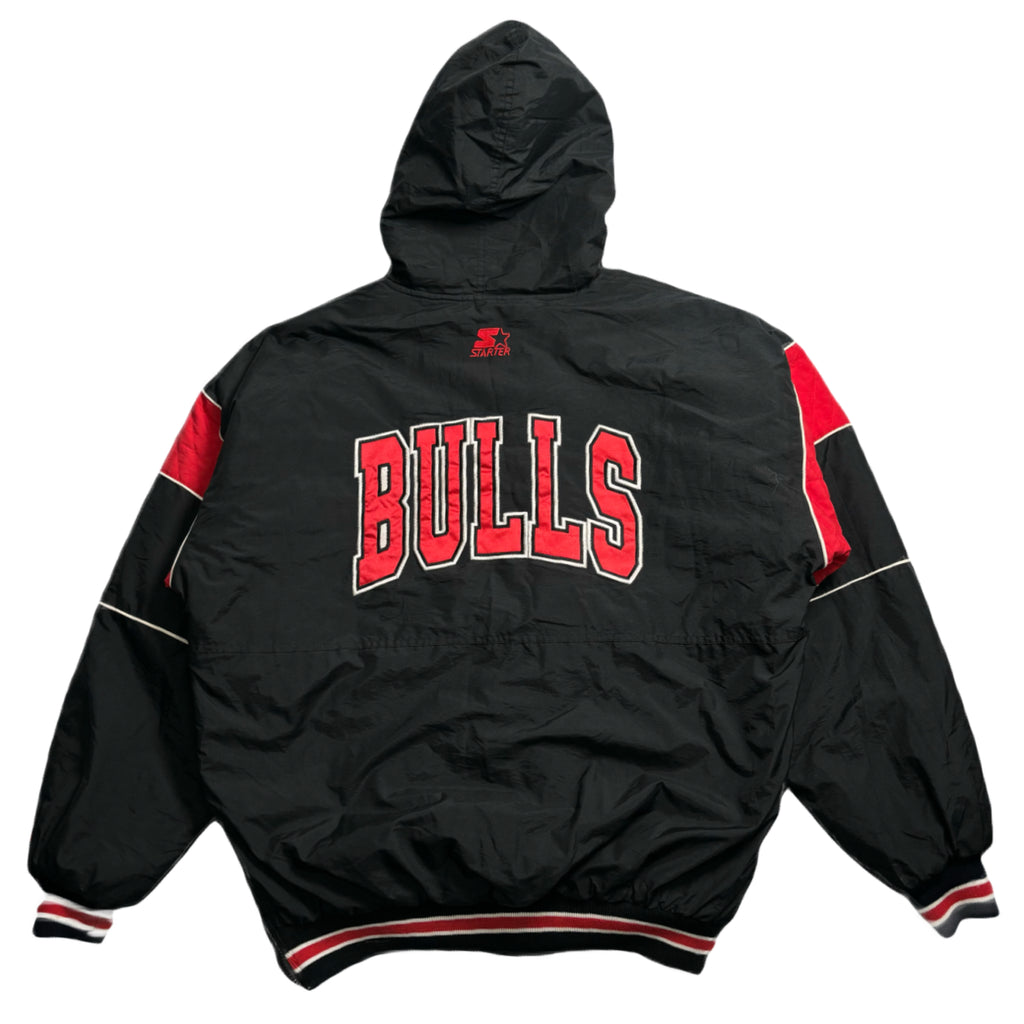 Vintage Chicago Bulls Starter Hooded Puffer Jacket L