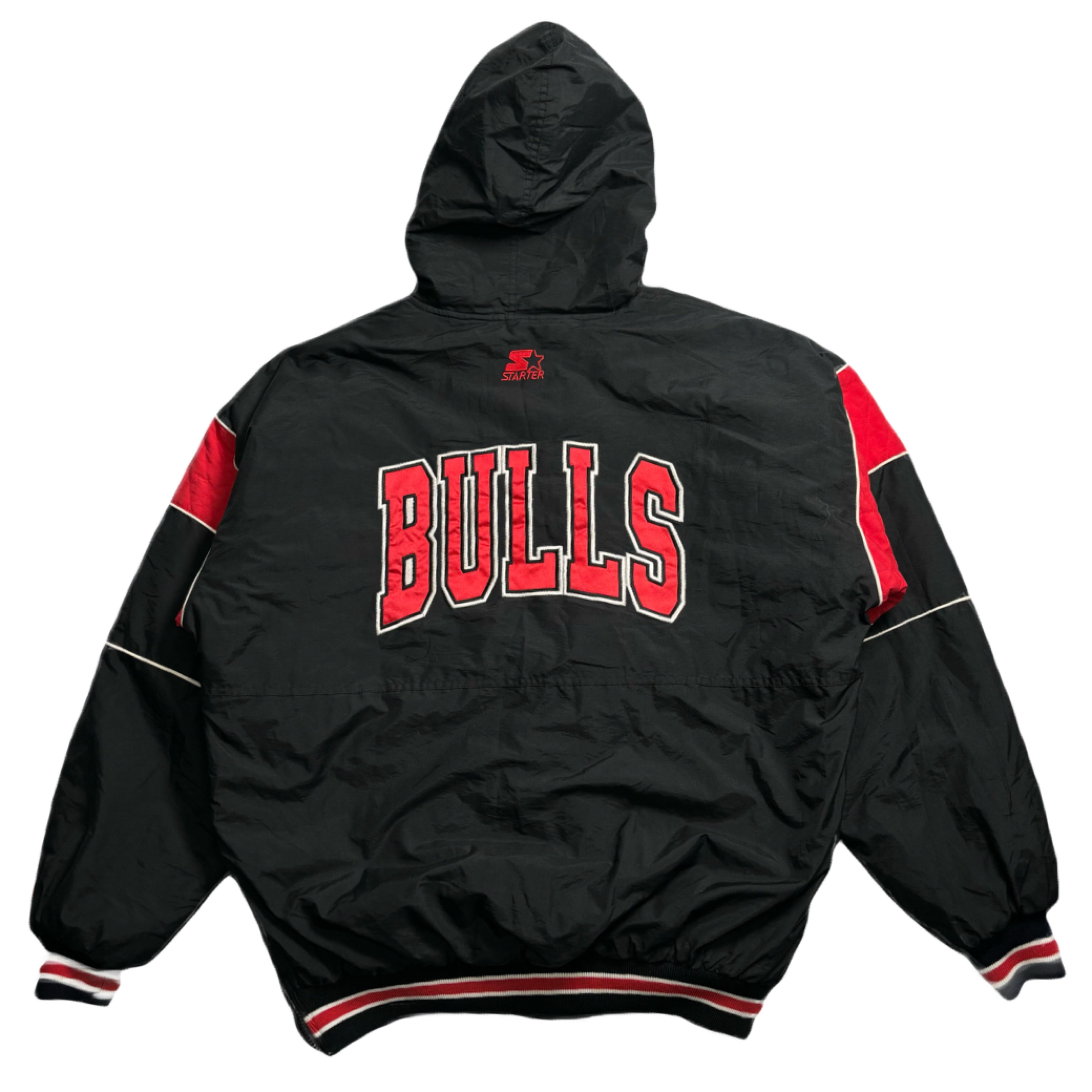 Vintage Chicago Bulls Starter Hooded Puffer Jacket L
