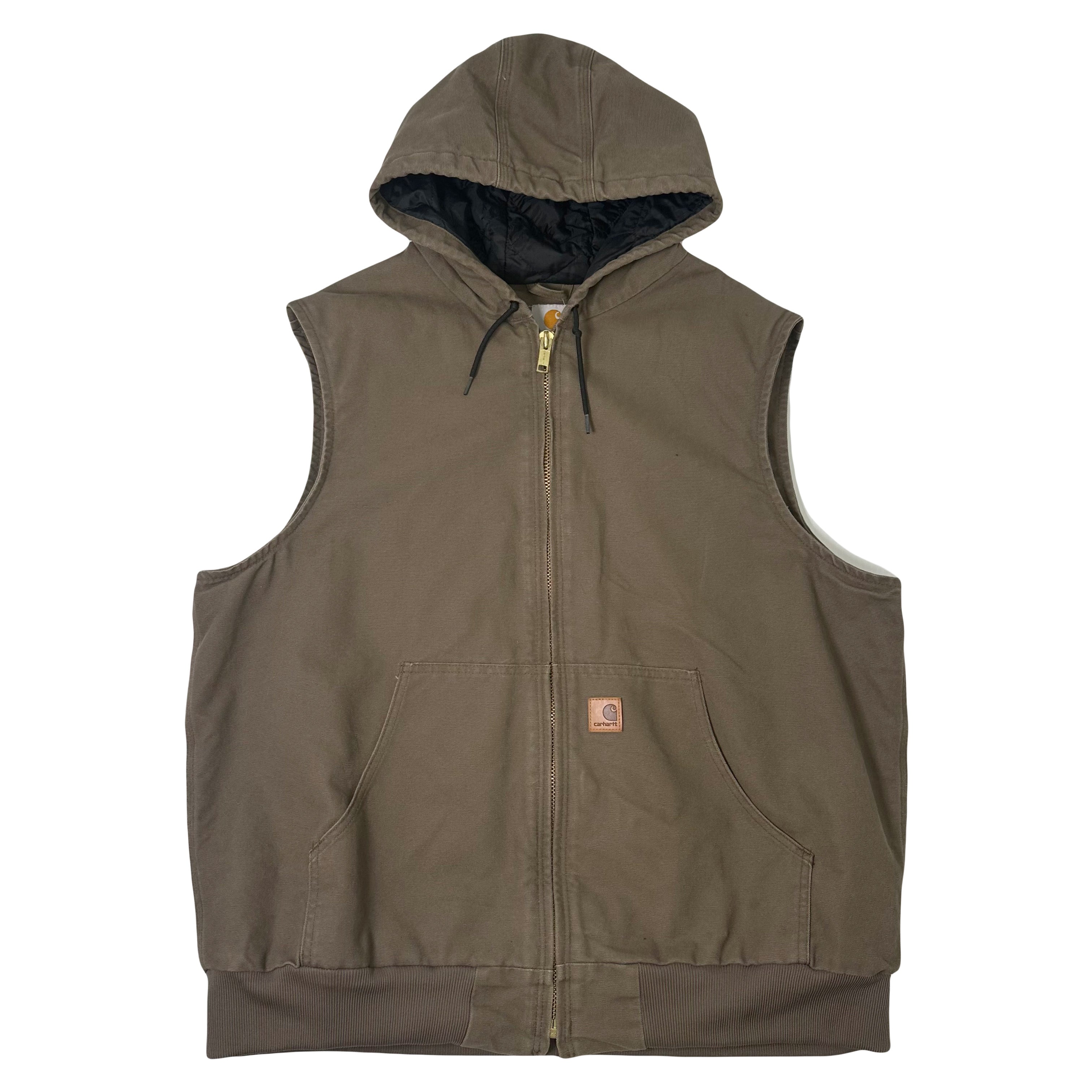 Vintage Carhartt Quilt Lined Hooded Vest XXL