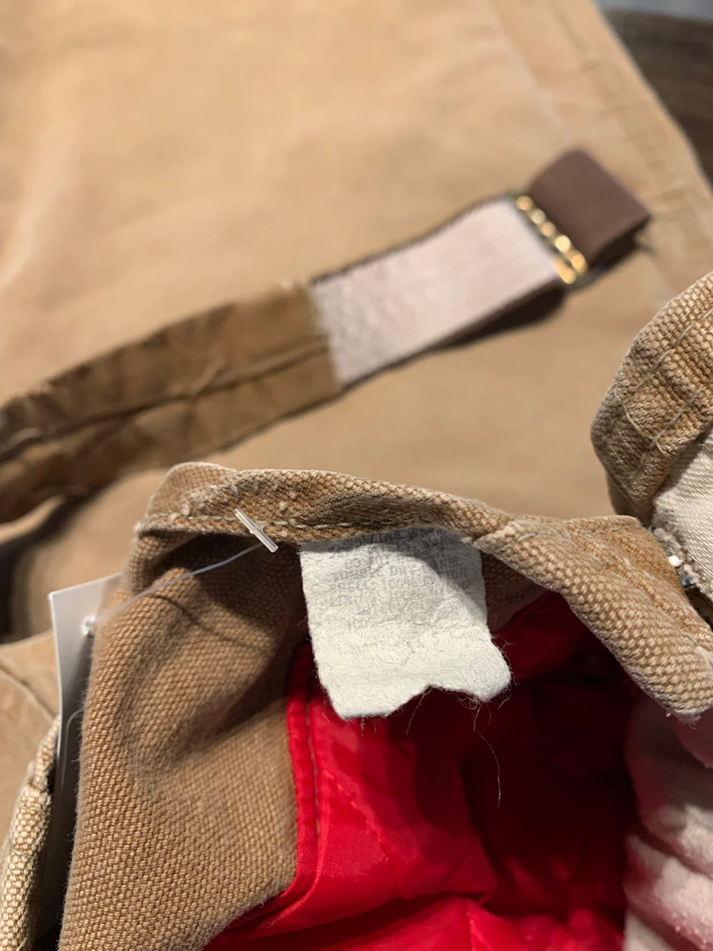 Vintage Faded Brown Carhartt Quilted Overalls 31x29