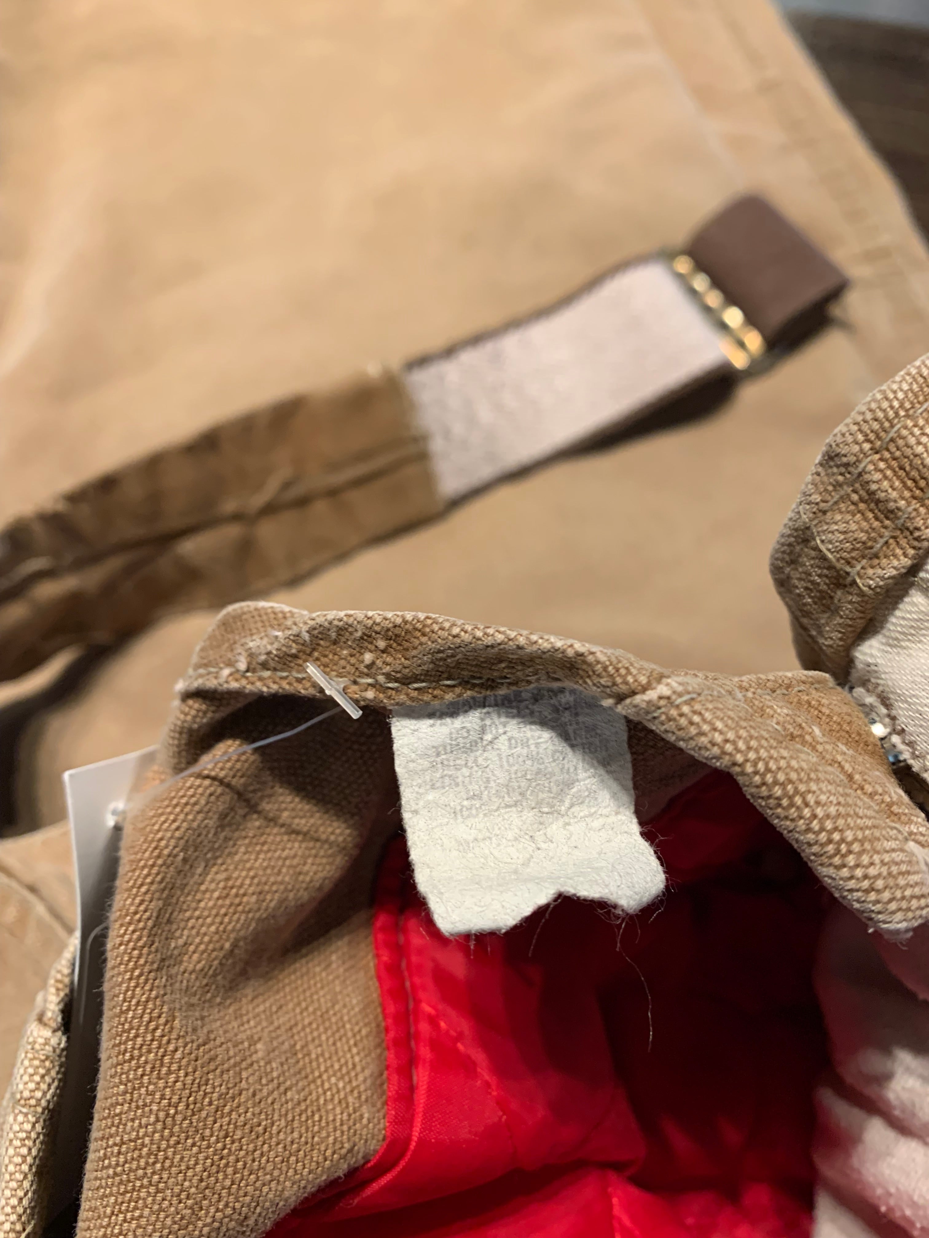 Vintage Faded Brown Carhartt Quilted Overalls 31x29