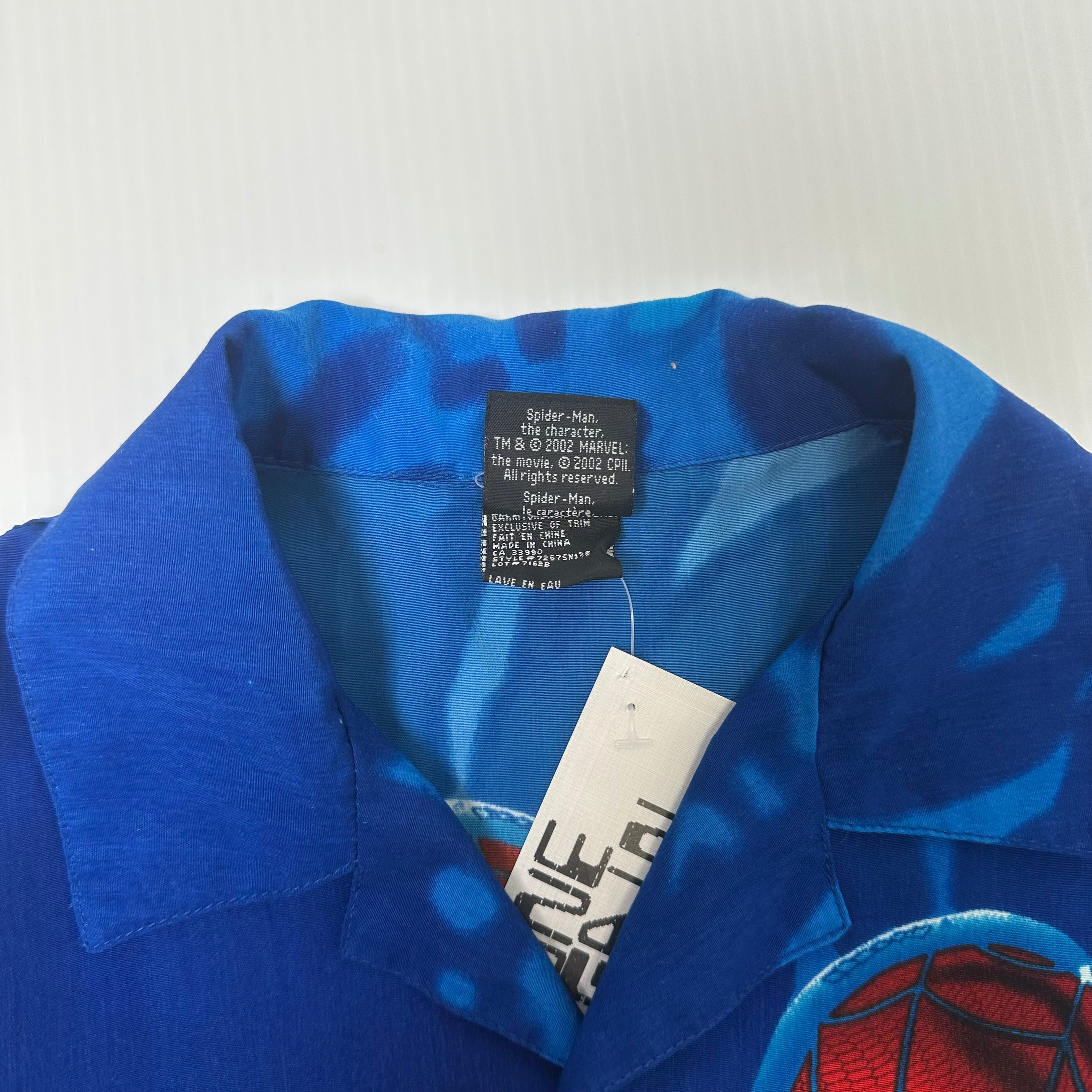 2002 Marvel Spider-Man Button Up Shirt Youth M