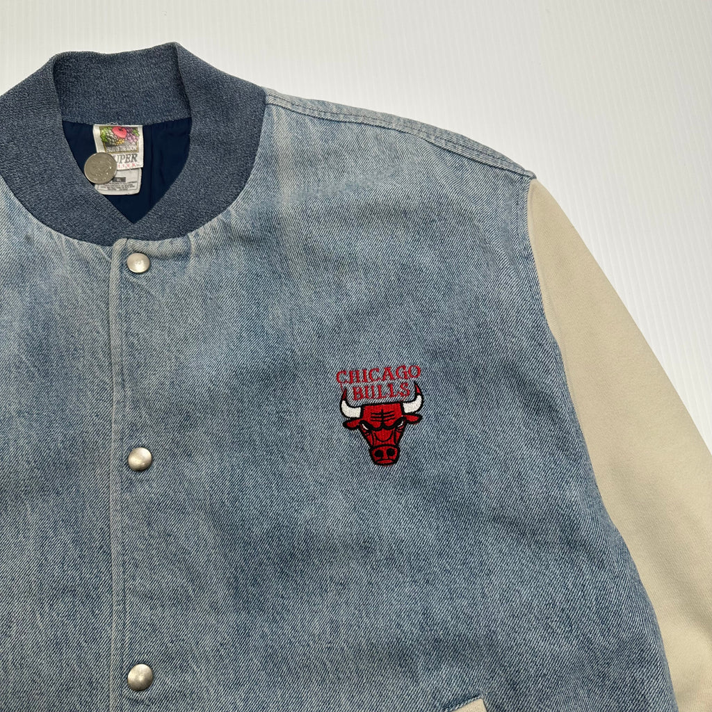 Vintage Chicago Bulls Denim Varsity Jacket XL