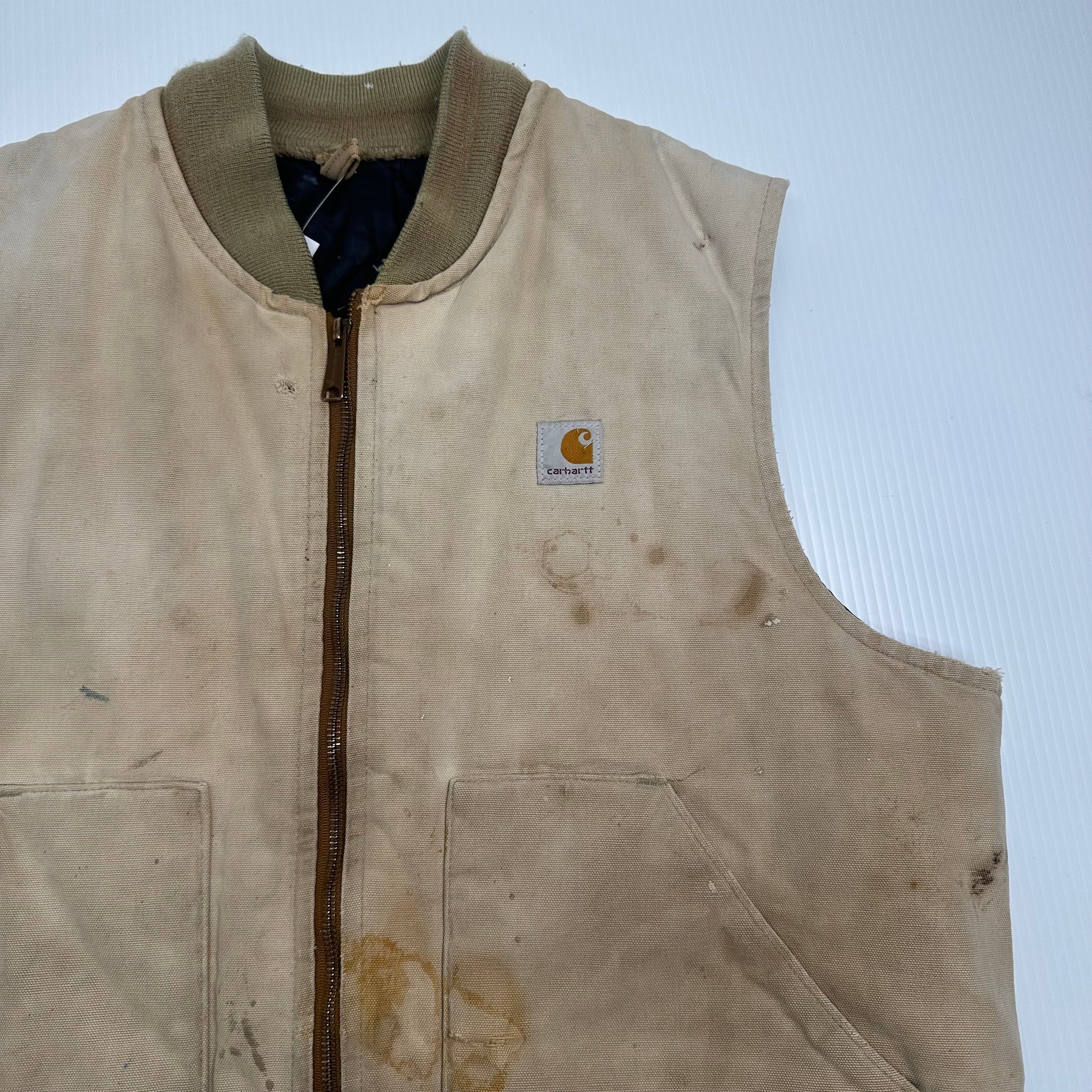 Vintage Carhartt Distressed Faded Work Vest L
