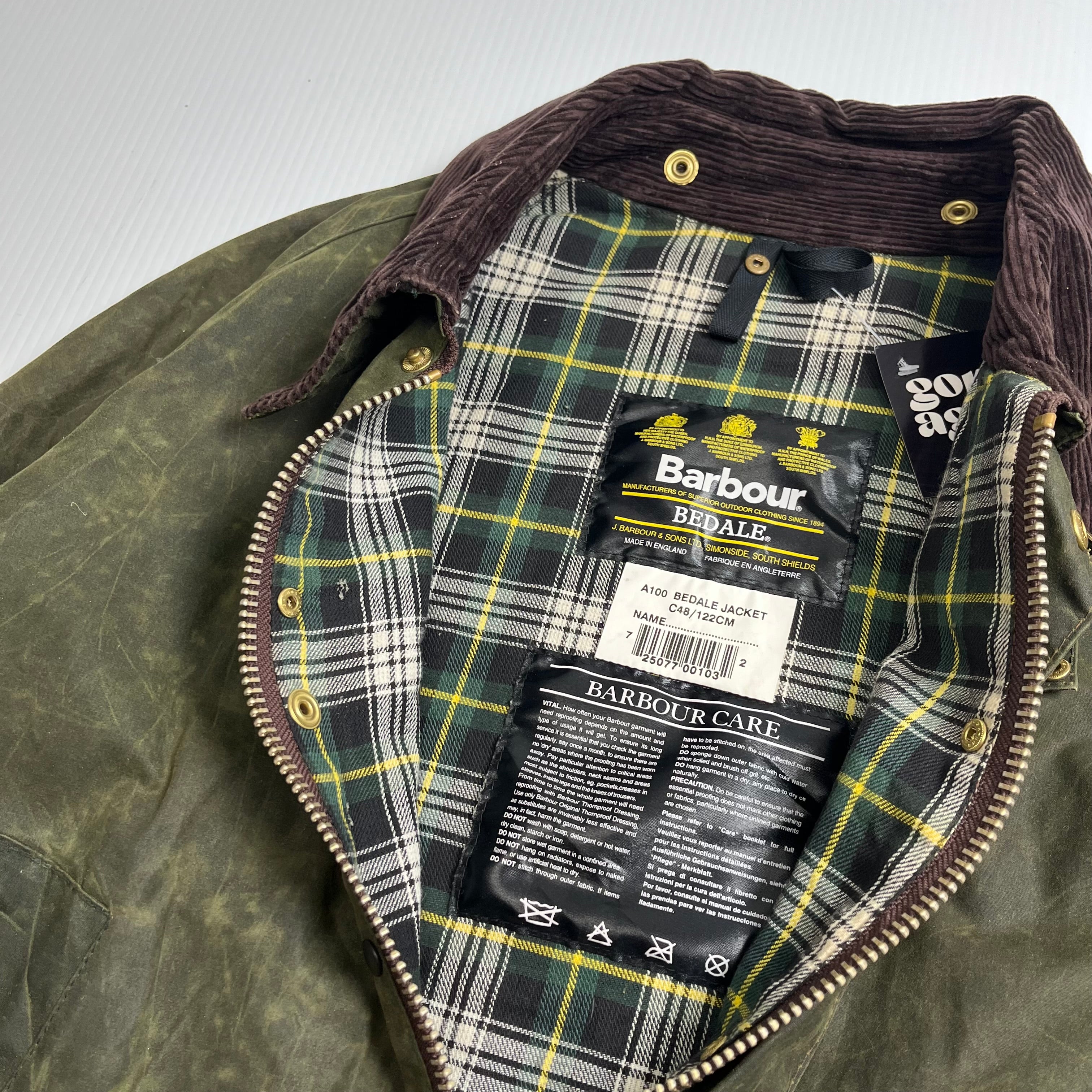 Vintage Barbour A100 Bedale Waxed Jacket C48 XL