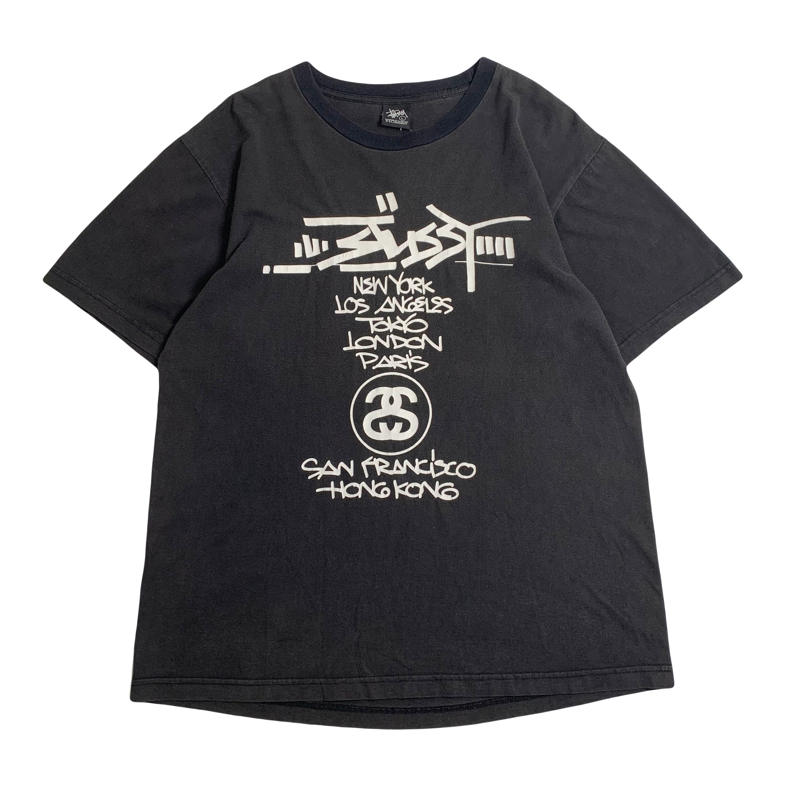 Stussy Graffiti Font Cities Graphic Tee L