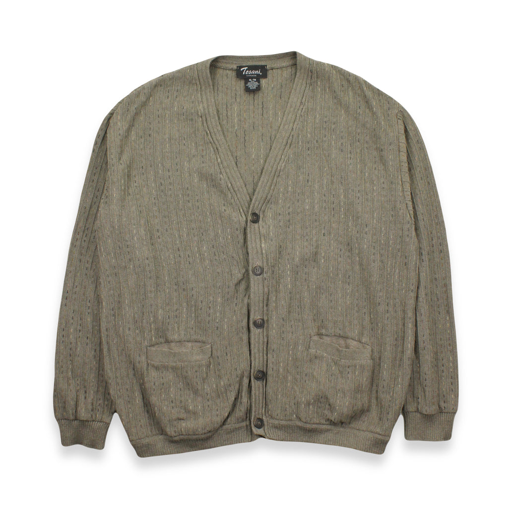 Vintage Tosani Pattern Knit Cardigan Sweater XL