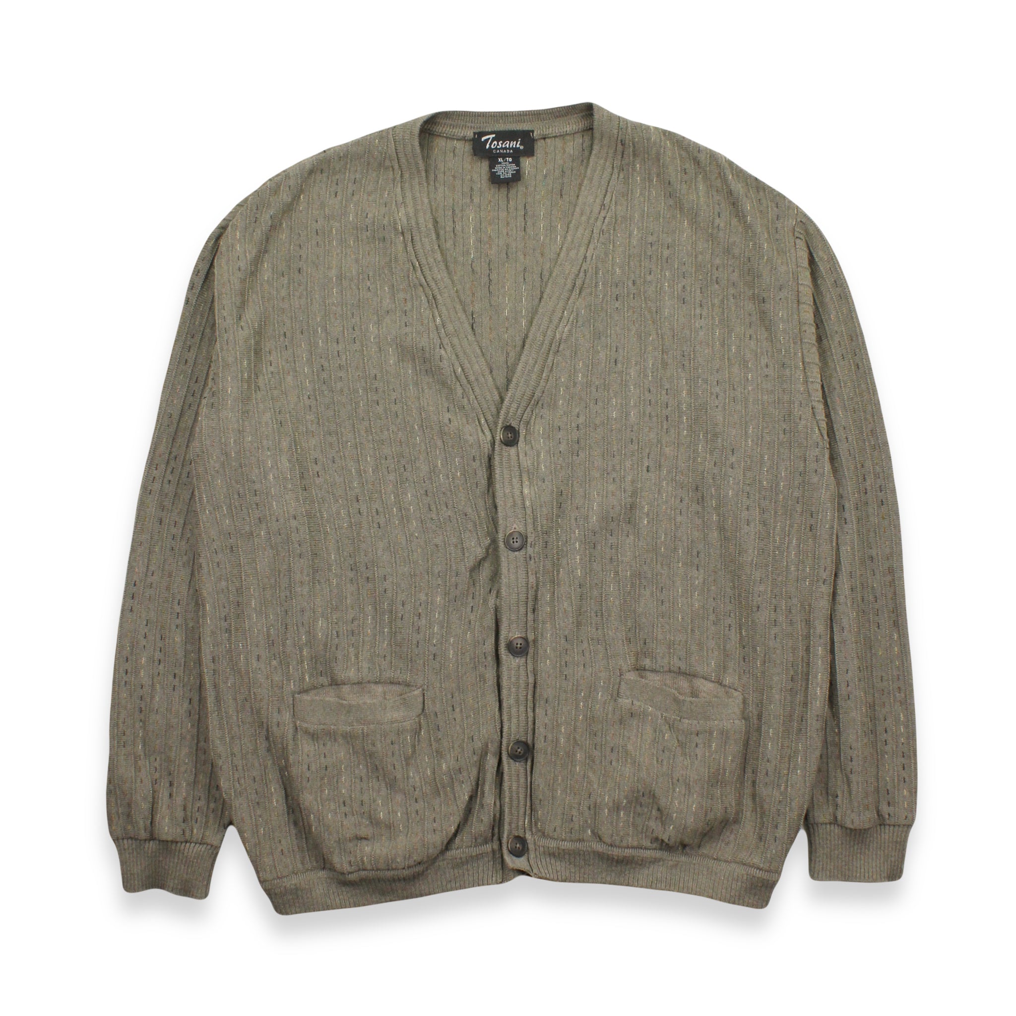 Vintage Tosani Pattern Knit Cardigan Sweater XL