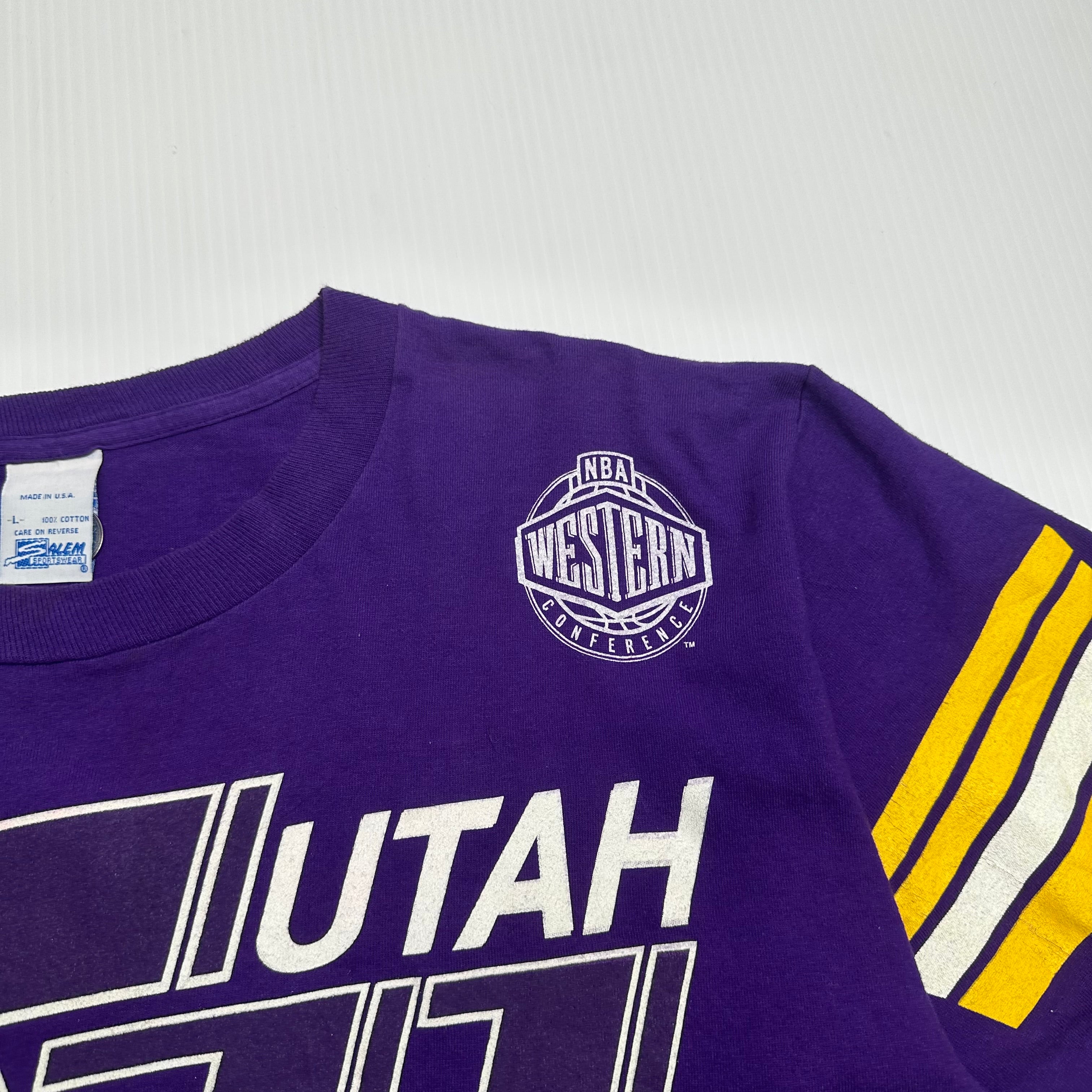 Vintage Salem Sportswear Utah Jazz AOP Tee L