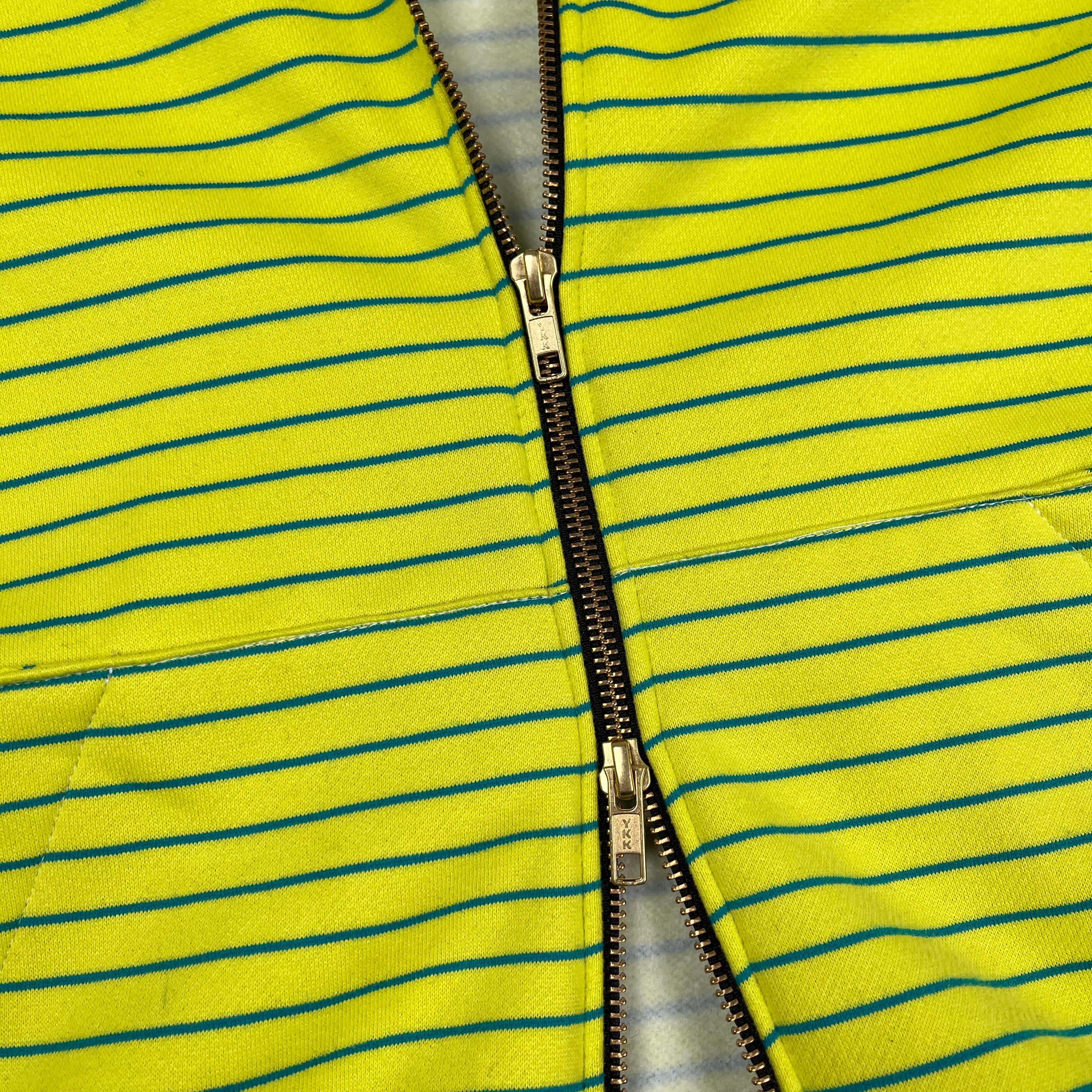 Rework Striped Double Zip Hoodie L