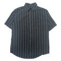 Y2K Material London Striped Short Sleeve Button Up Silk Shirt S