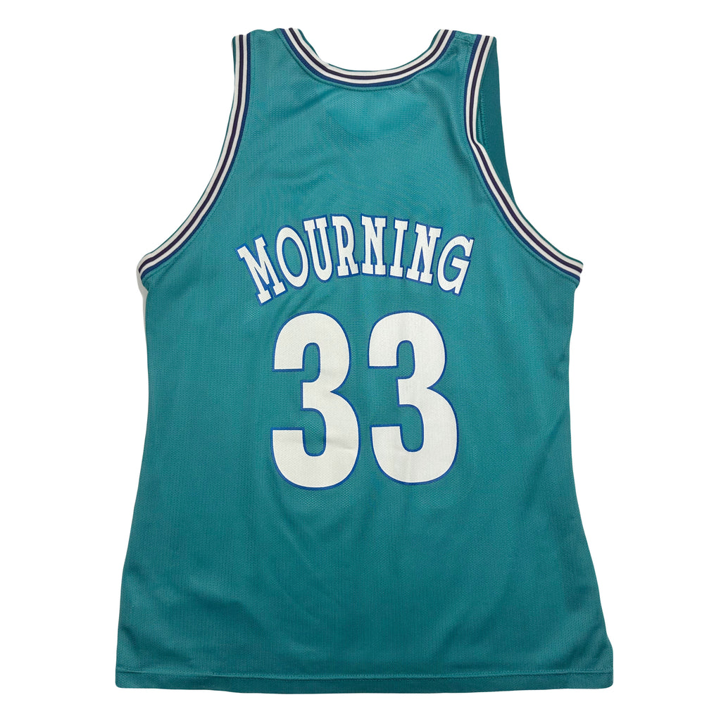 90s Champion Charlotte Hornets Alonzo Mourning #33 Jersey XL