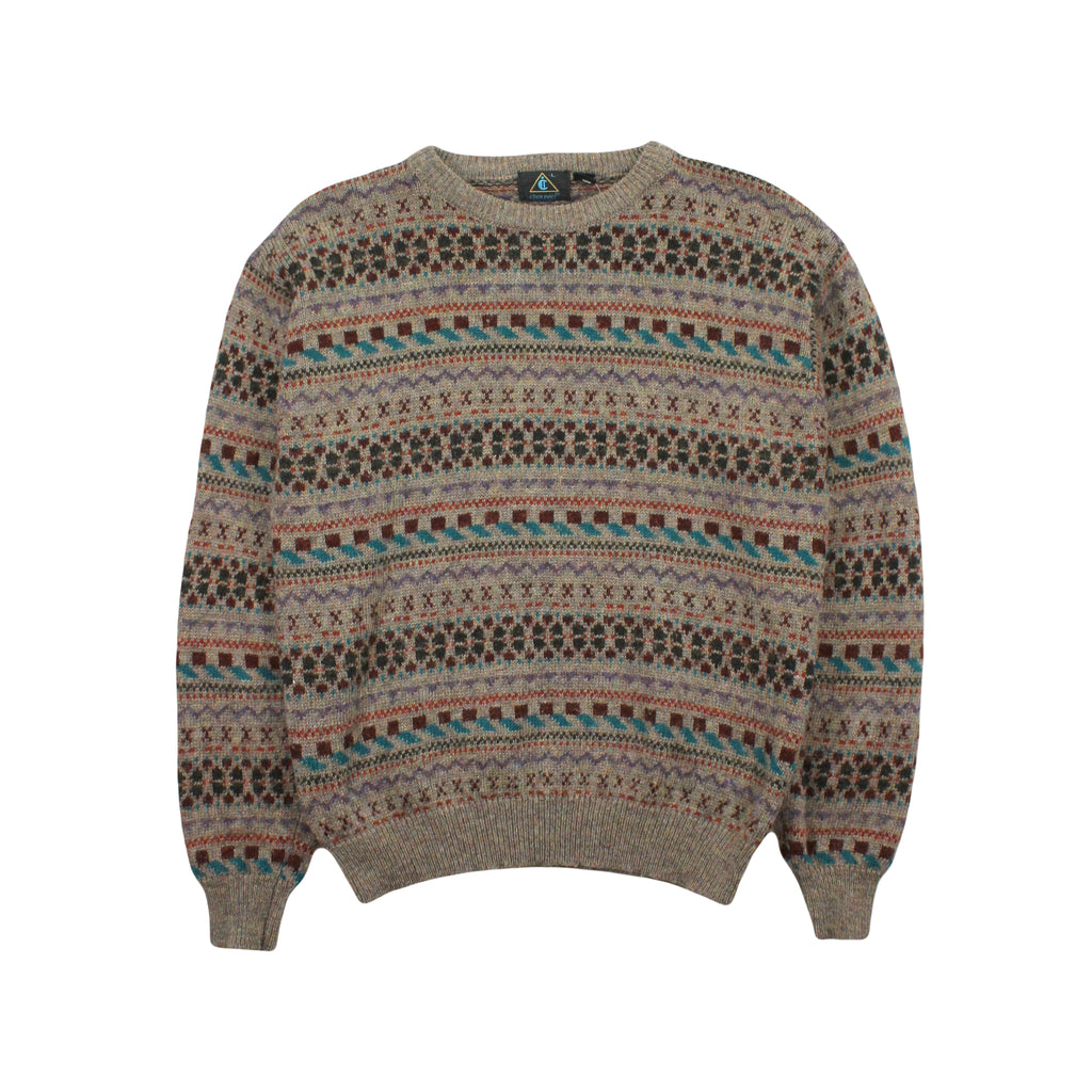 Vintage Chauvin Pattern Knit Sweater L