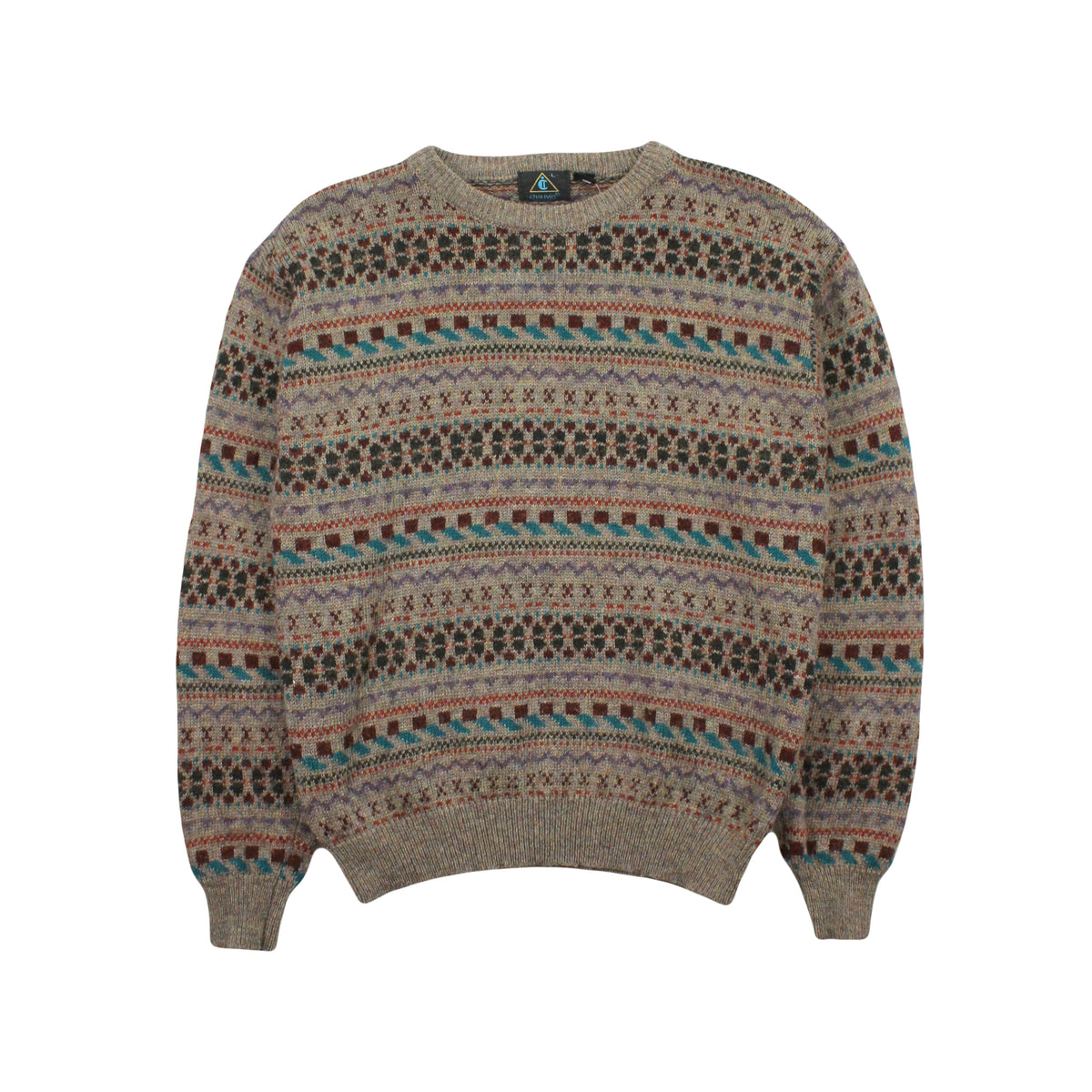Vintage Chauvin Pattern Knit Sweater L