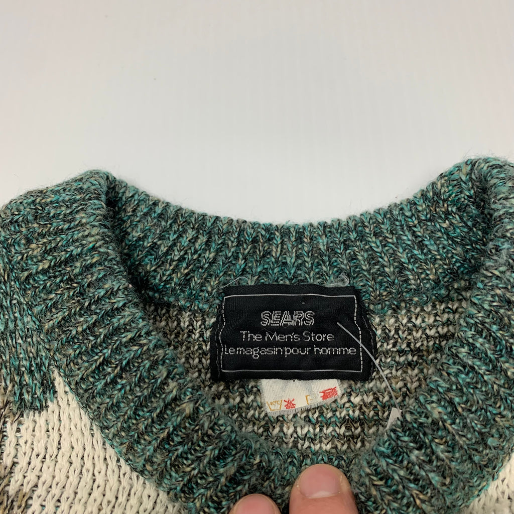 Sears Patterned Knit Sweater L
