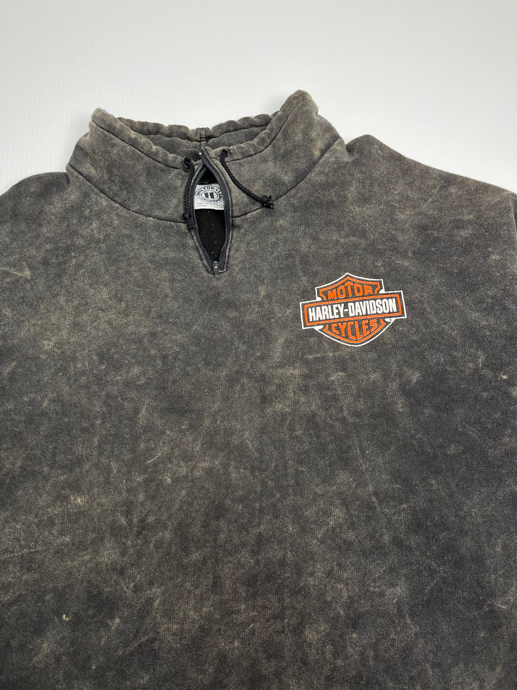Vintage Harley Davidson Rocky's Ontario 1/4 Zip Sweatshirt L