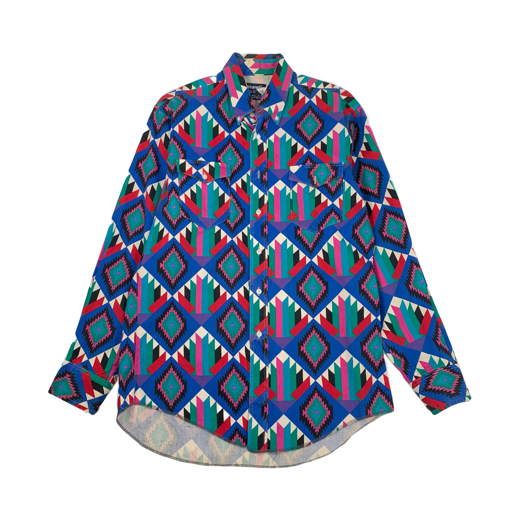 Vintage Wrangler Brushpopper Pattern Button Up Shirt L