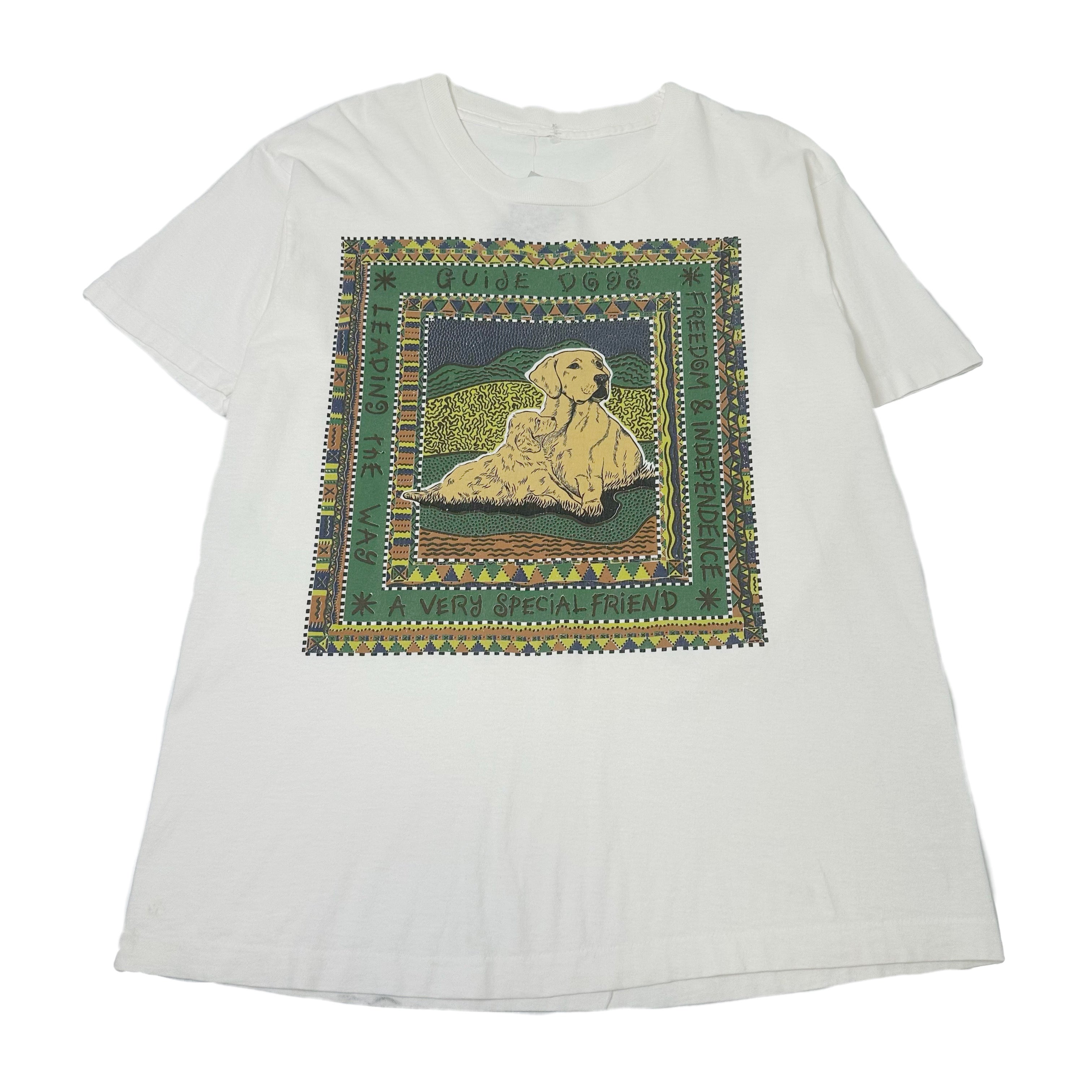 Vintage Guide Dogs Golden Retriever Tee L