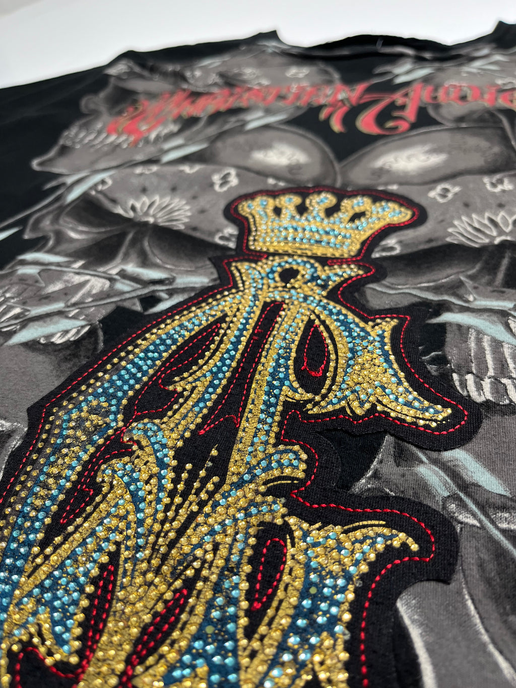 Y2K Christian Audigier 1958 AOP Tee L