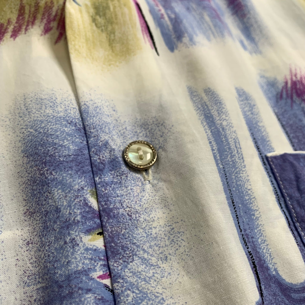 Vintage Di Bazzato Abstract Pattern Short Sleeve Button Up M